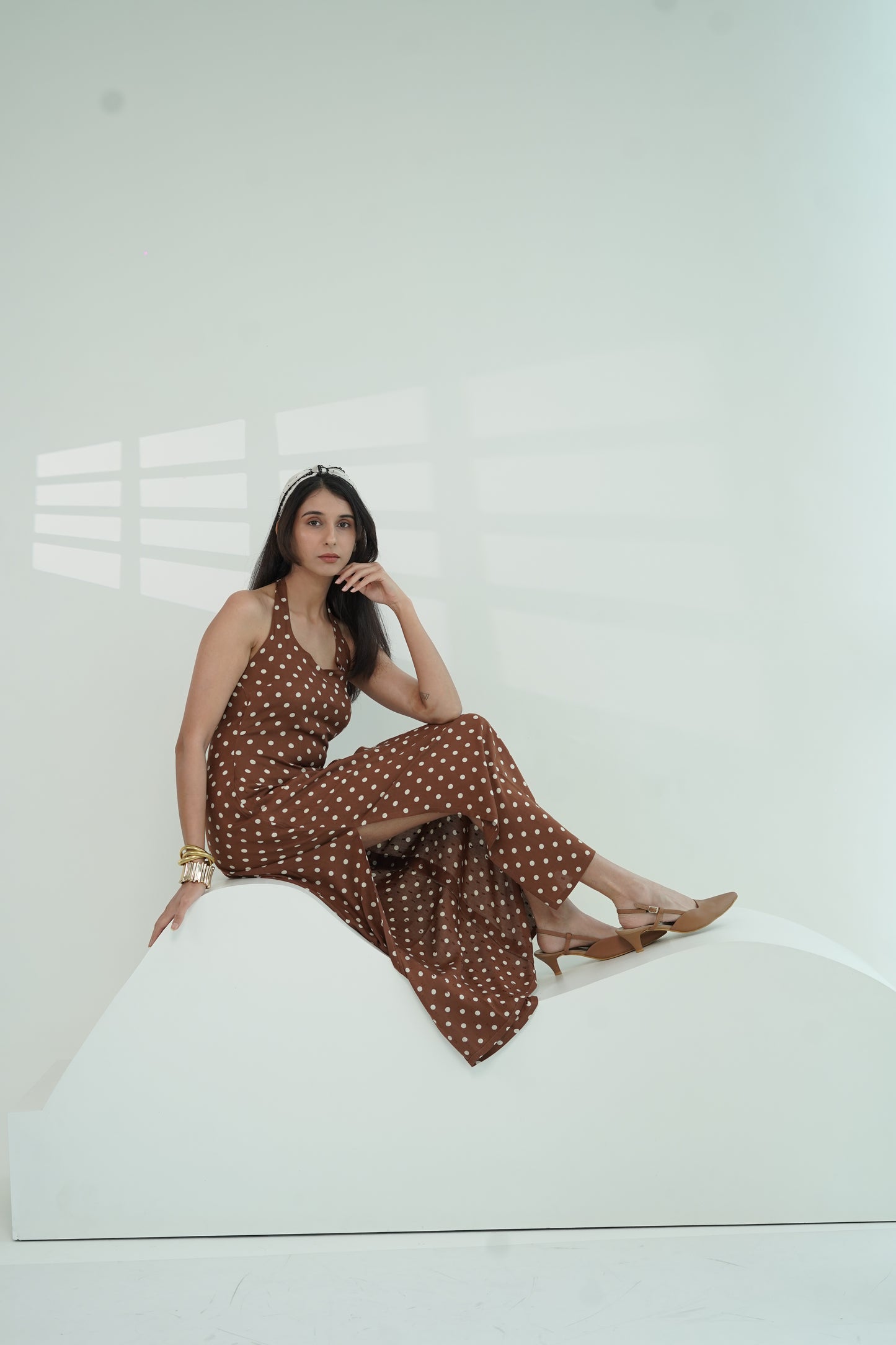 Brownie polka dot halter dress