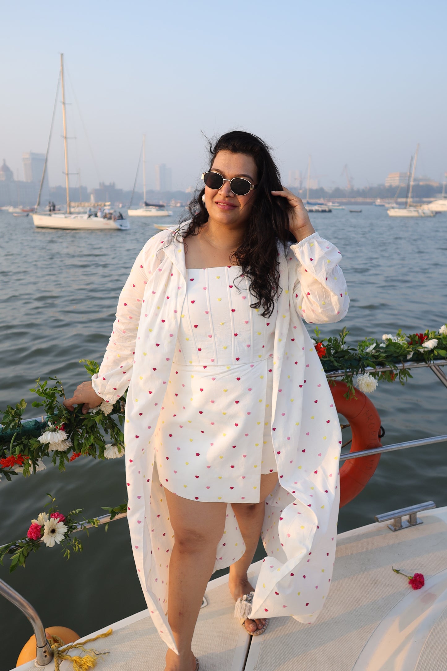 The shradha heart dress with duster