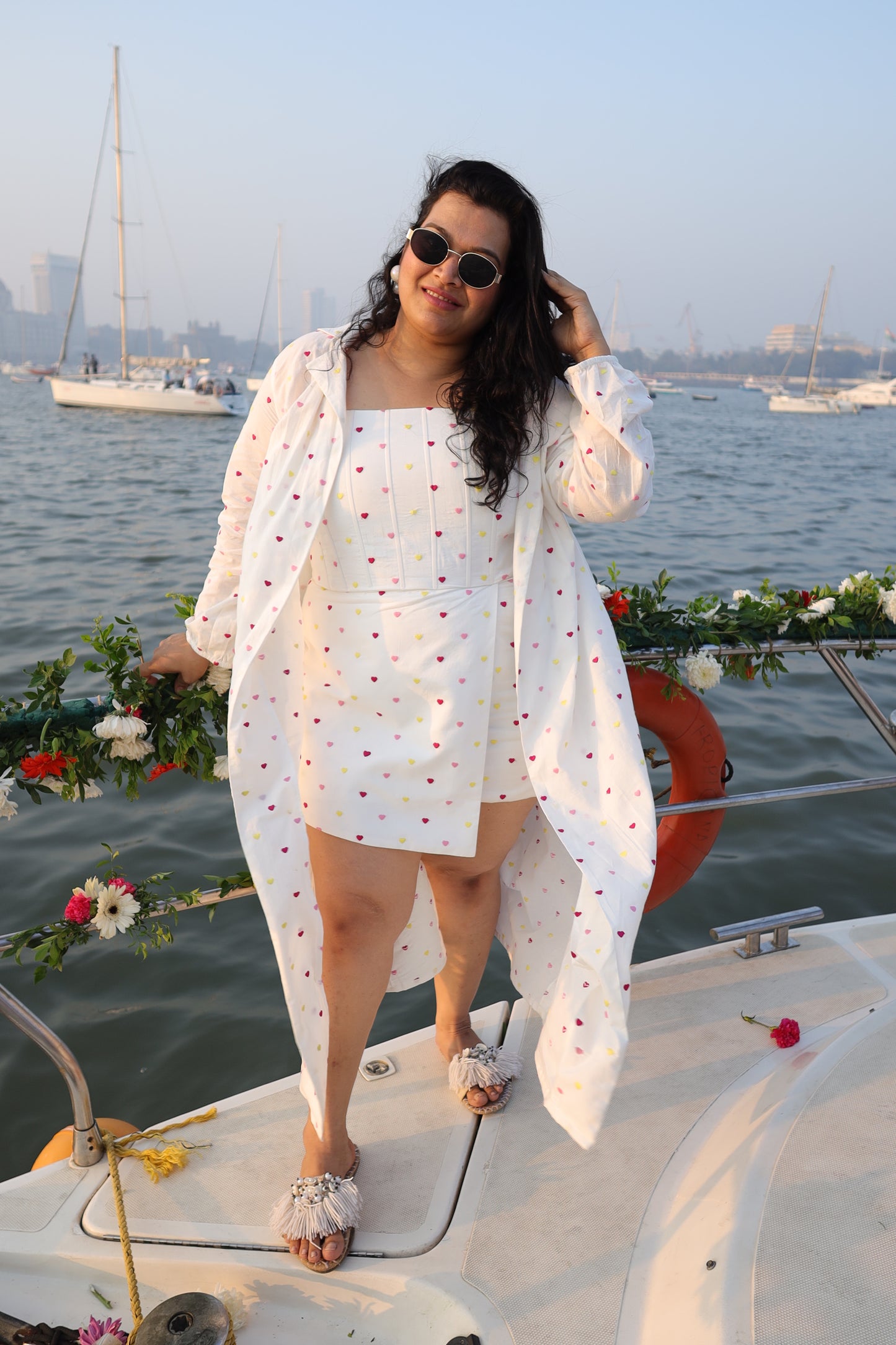 The shradha heart dress with duster