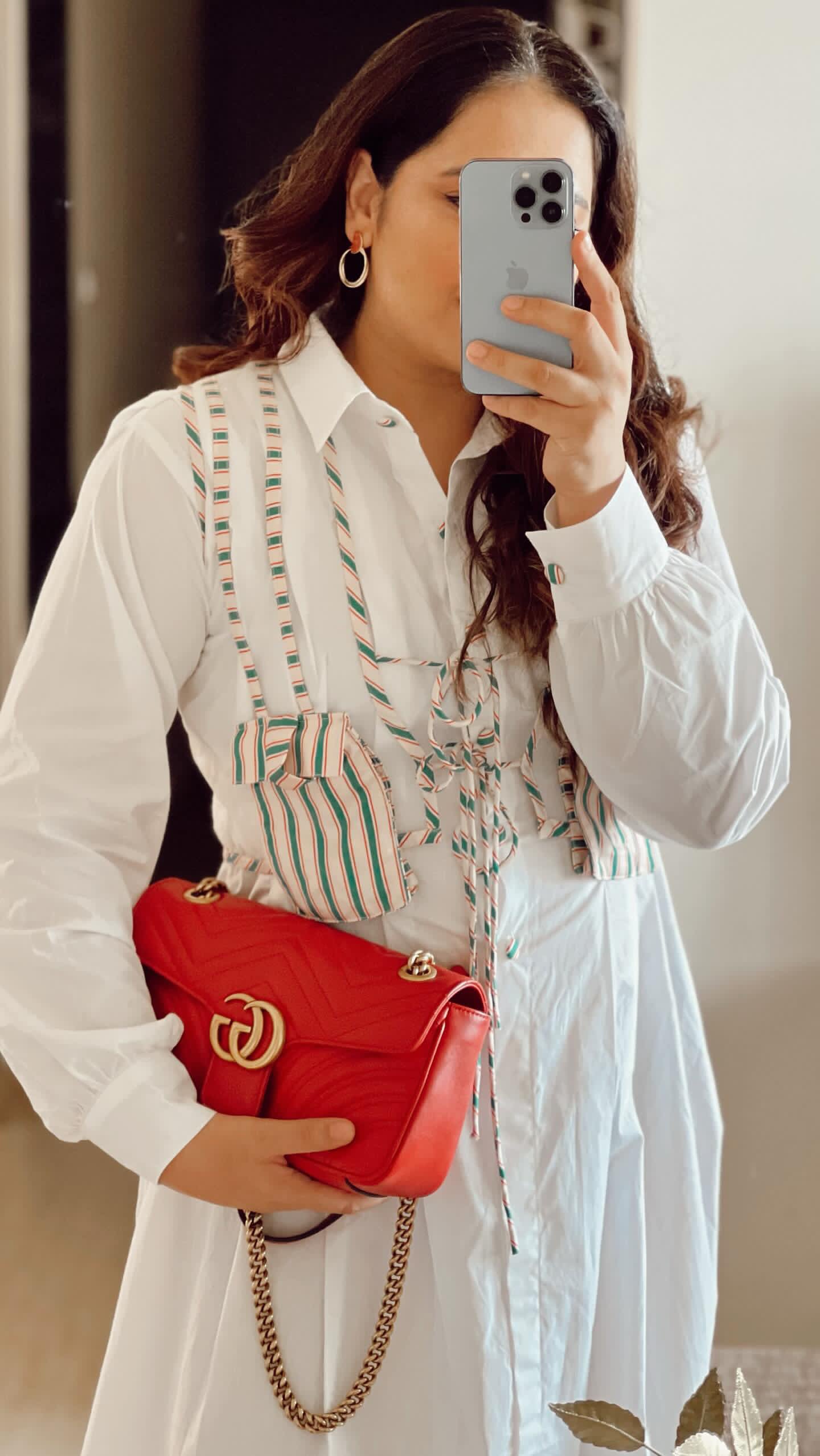 White poplin dress with organza jacket