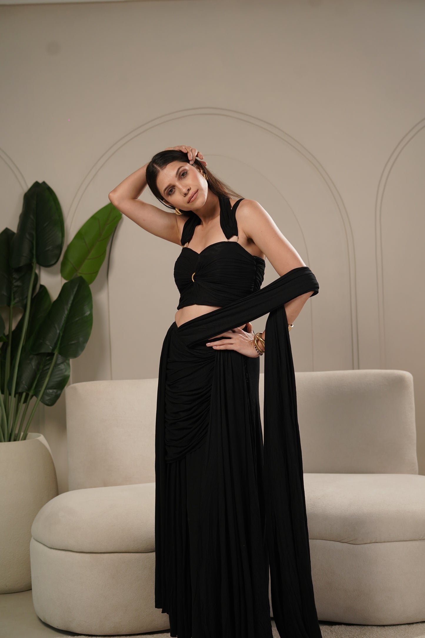 Noir black saree