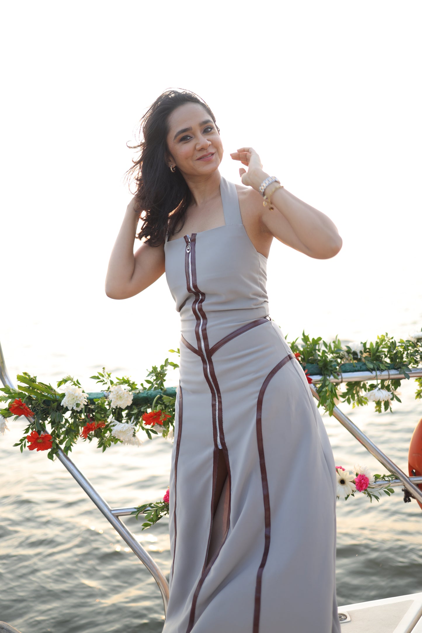 Grey goose halter dress