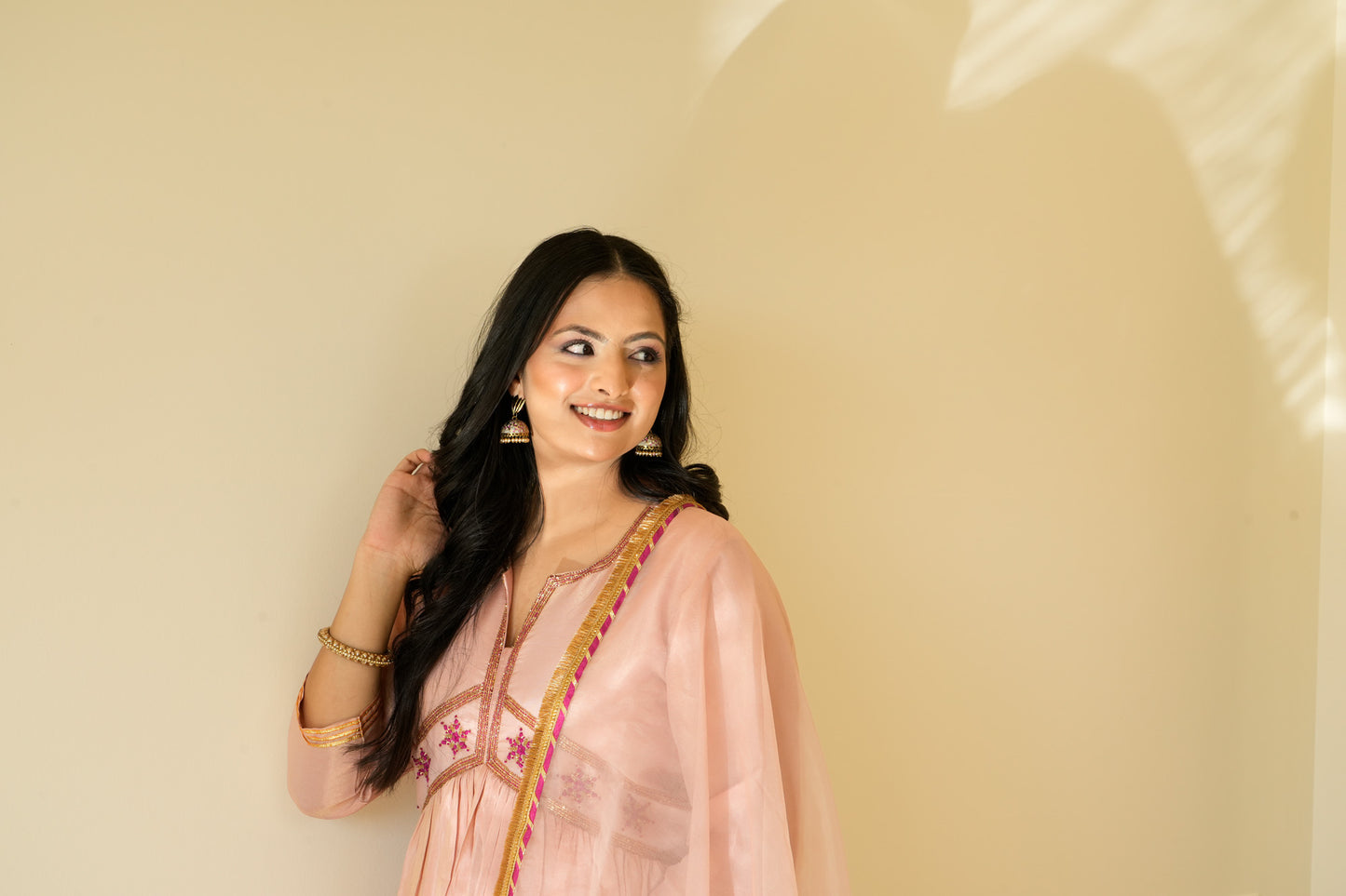 Pink Anarkali set