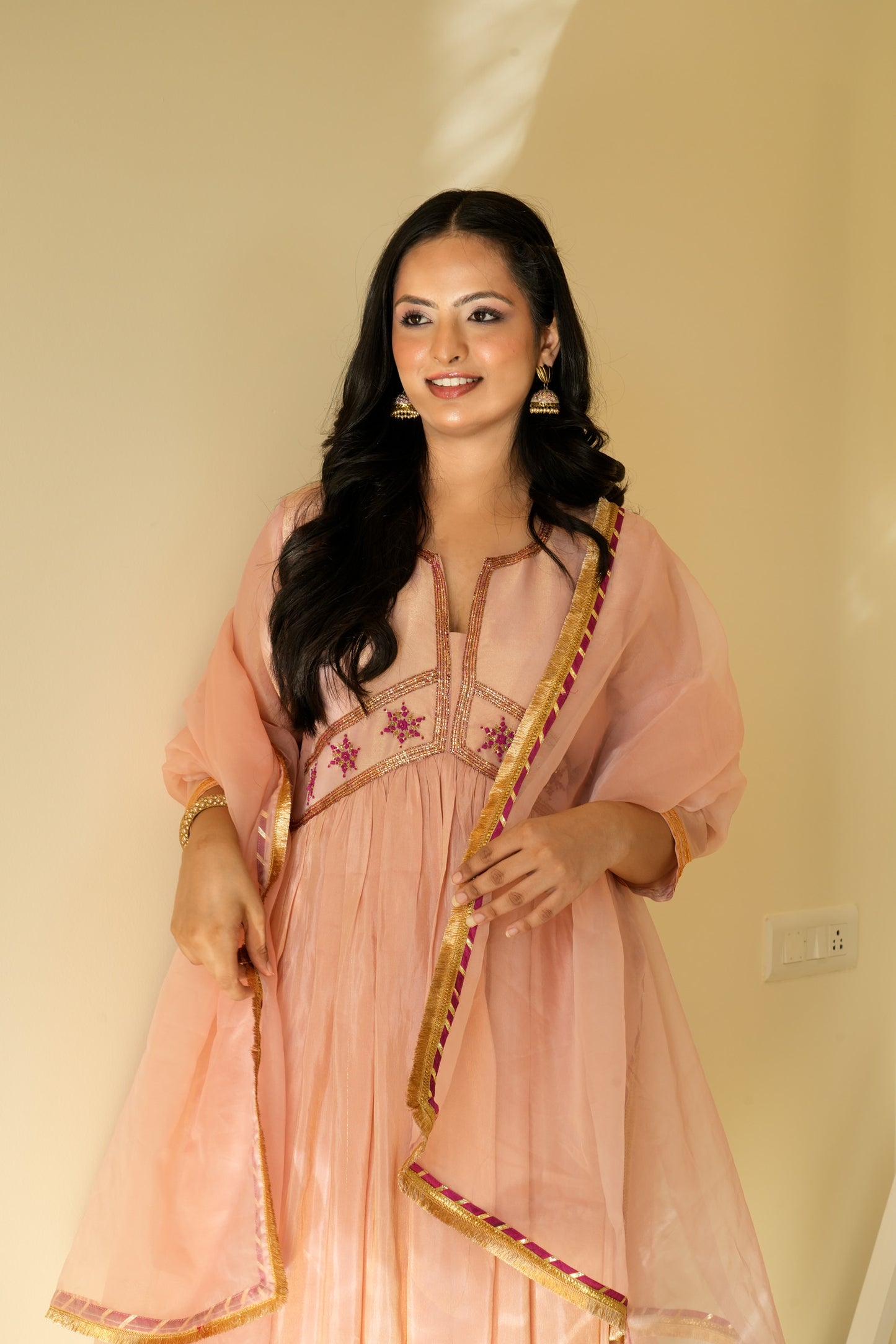 Pink Anarkali set