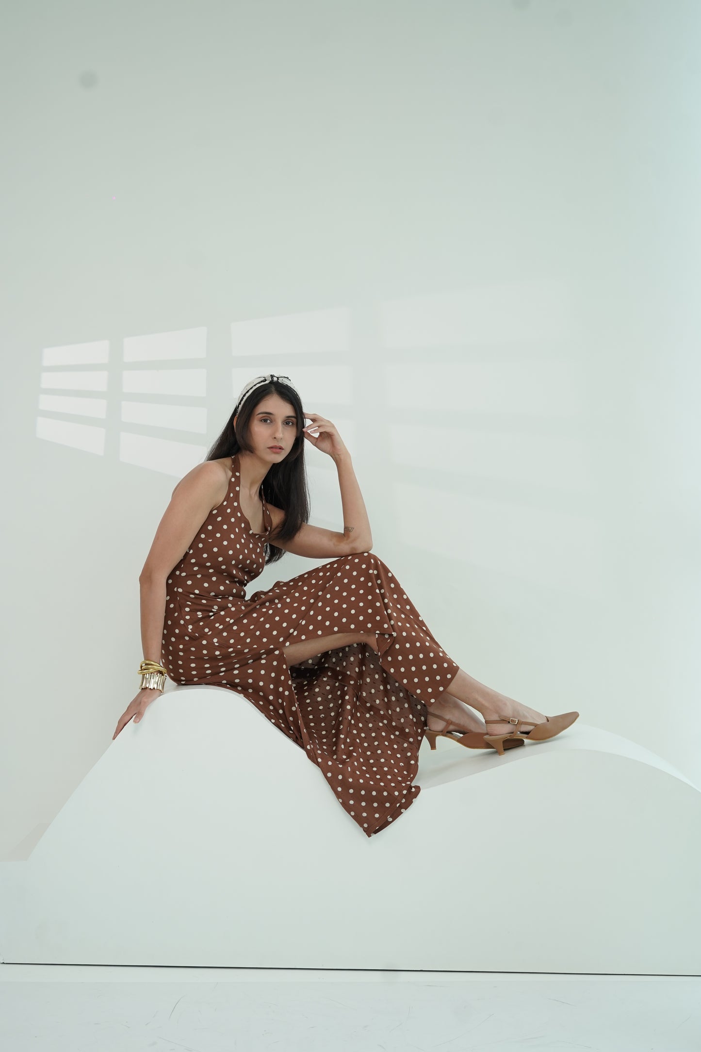 Brownie polka dot halter dress