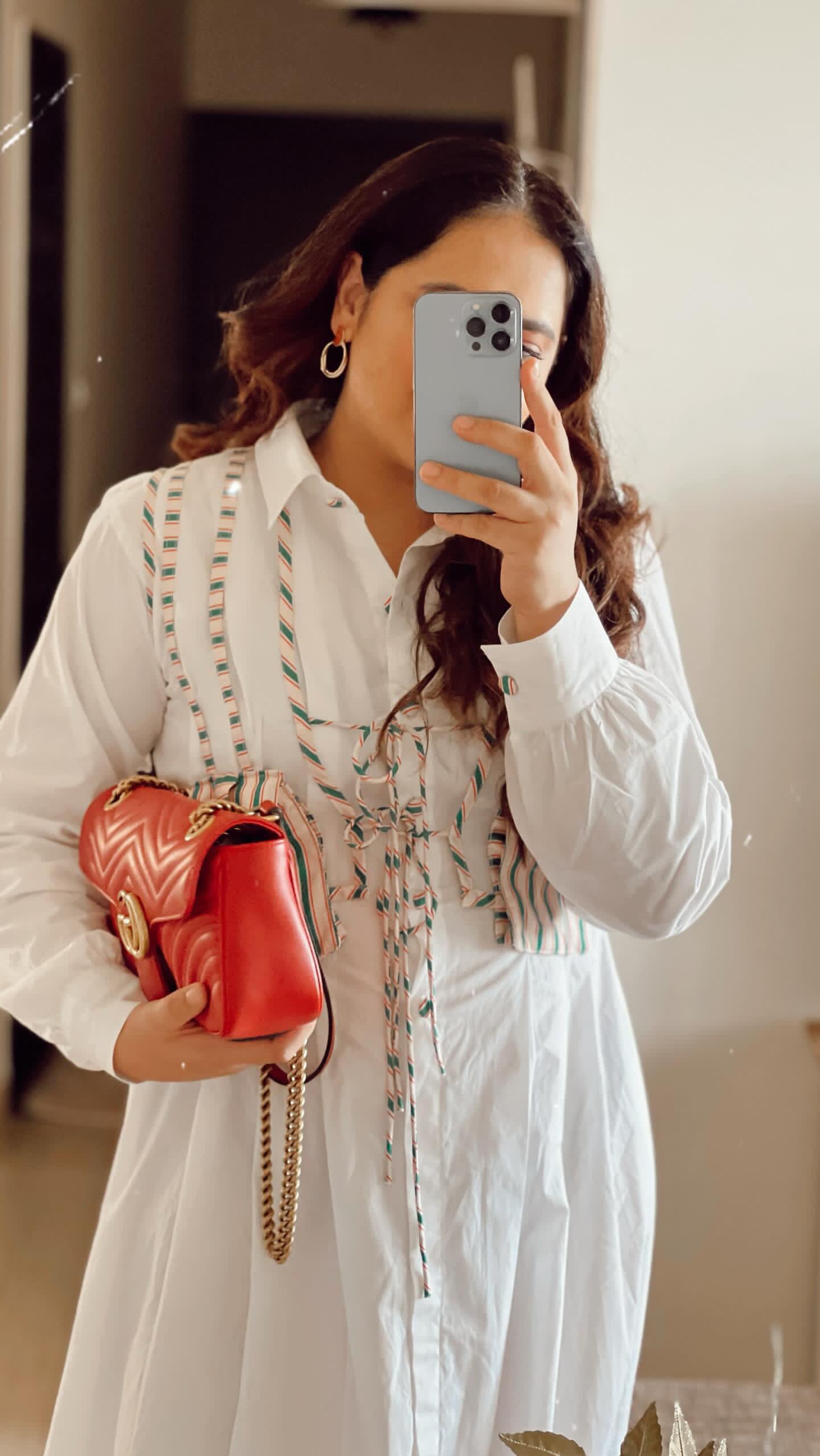 White poplin dress with organza jacket