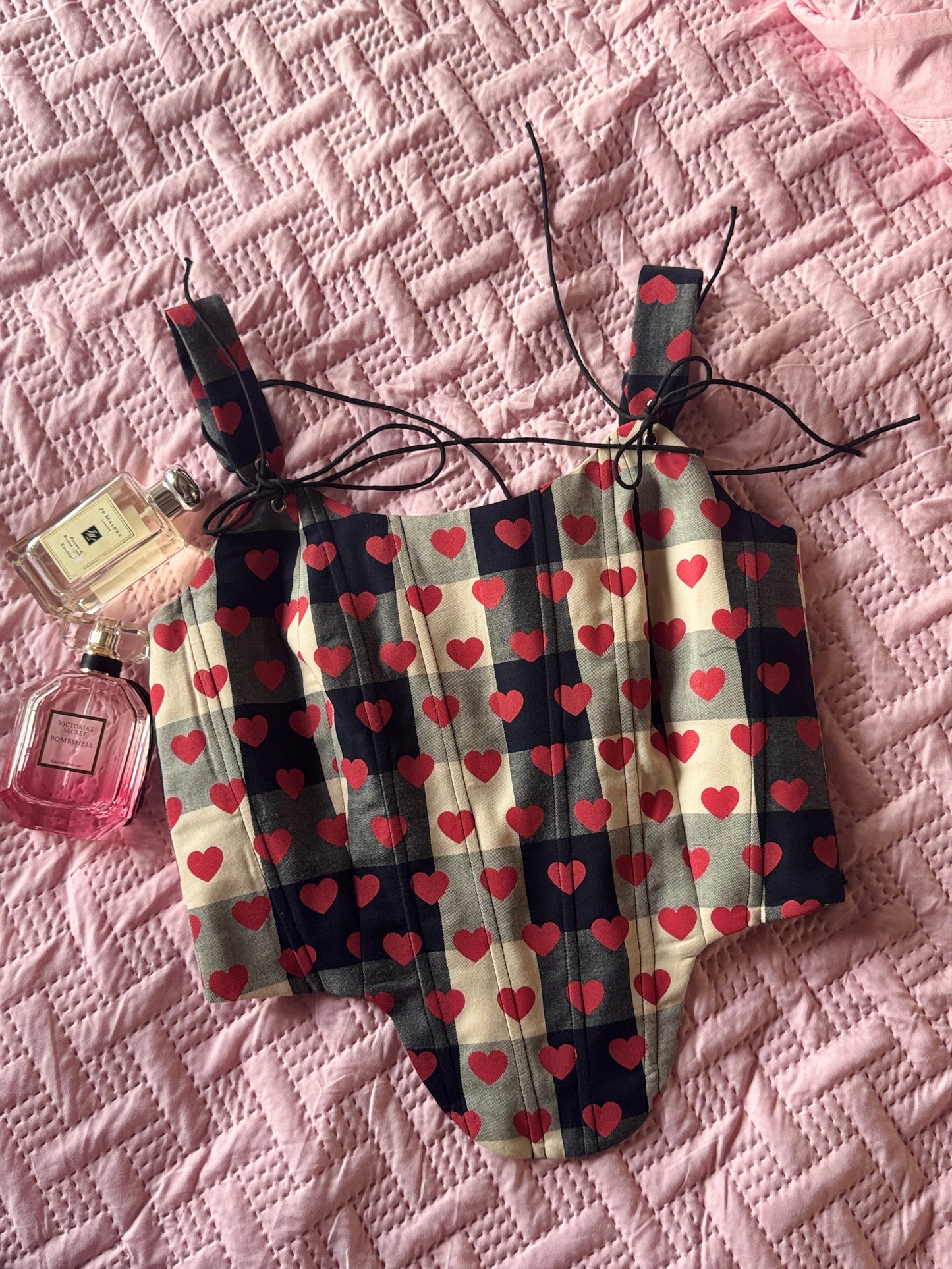 The sailor heart and checks corset