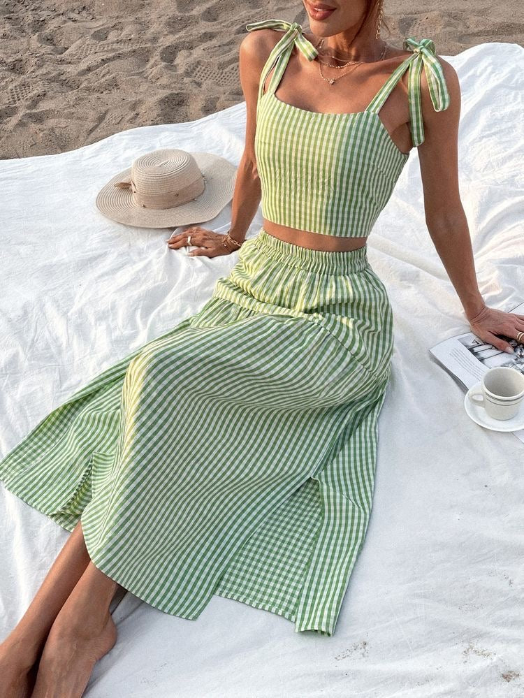 The greem gingham checkmate set kaseeda The greem gingham checkmate set kaseeda