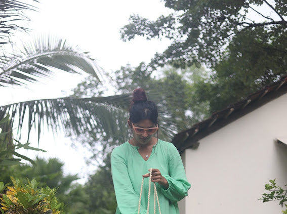 Bright green dress
