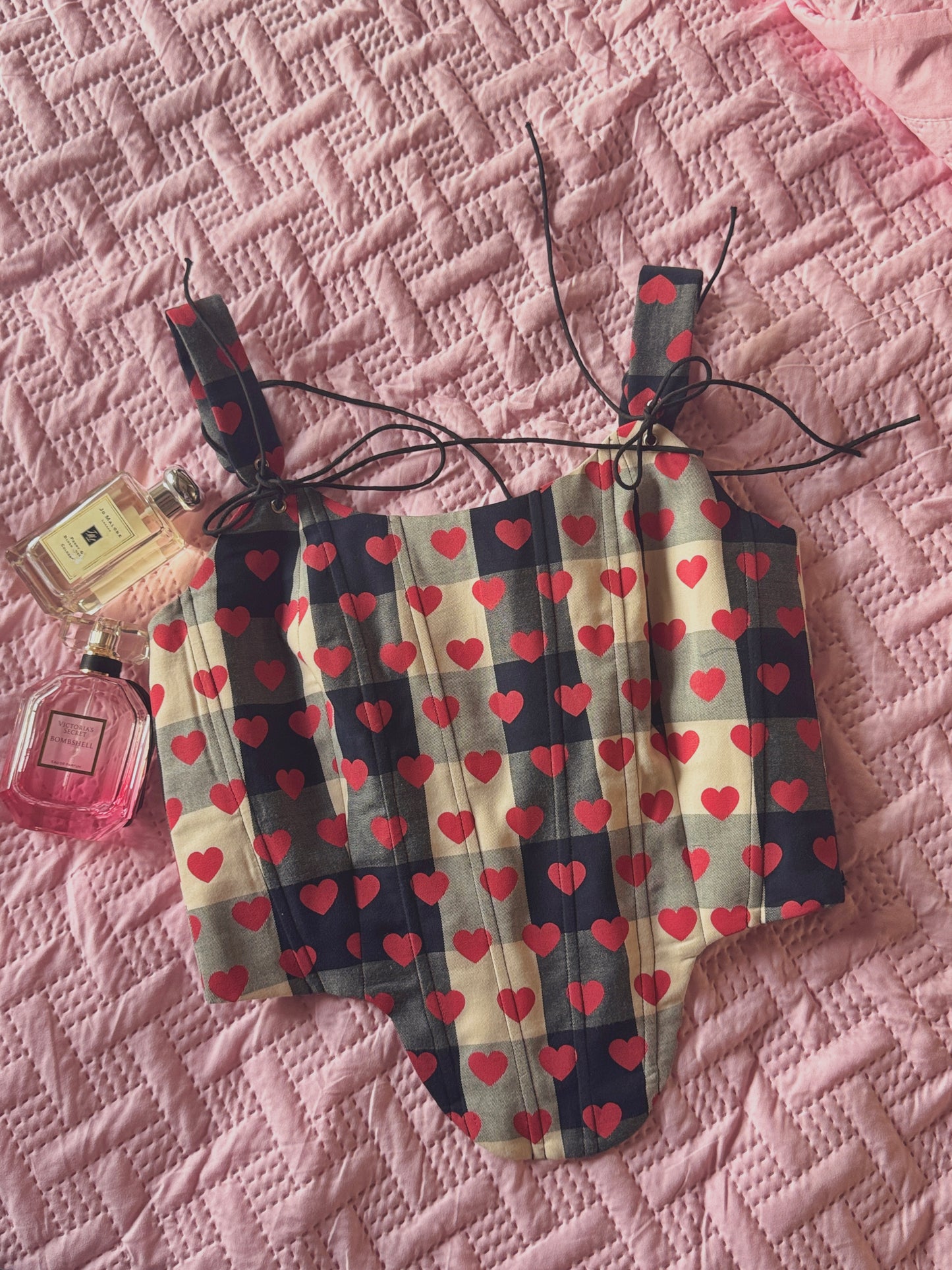 The sailor heart and checks corset