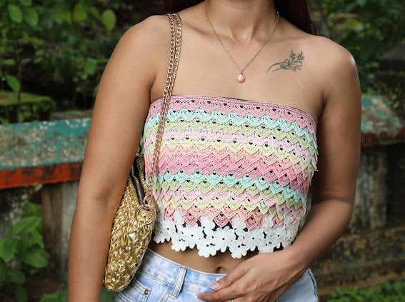 Crochet beachy corset bustier