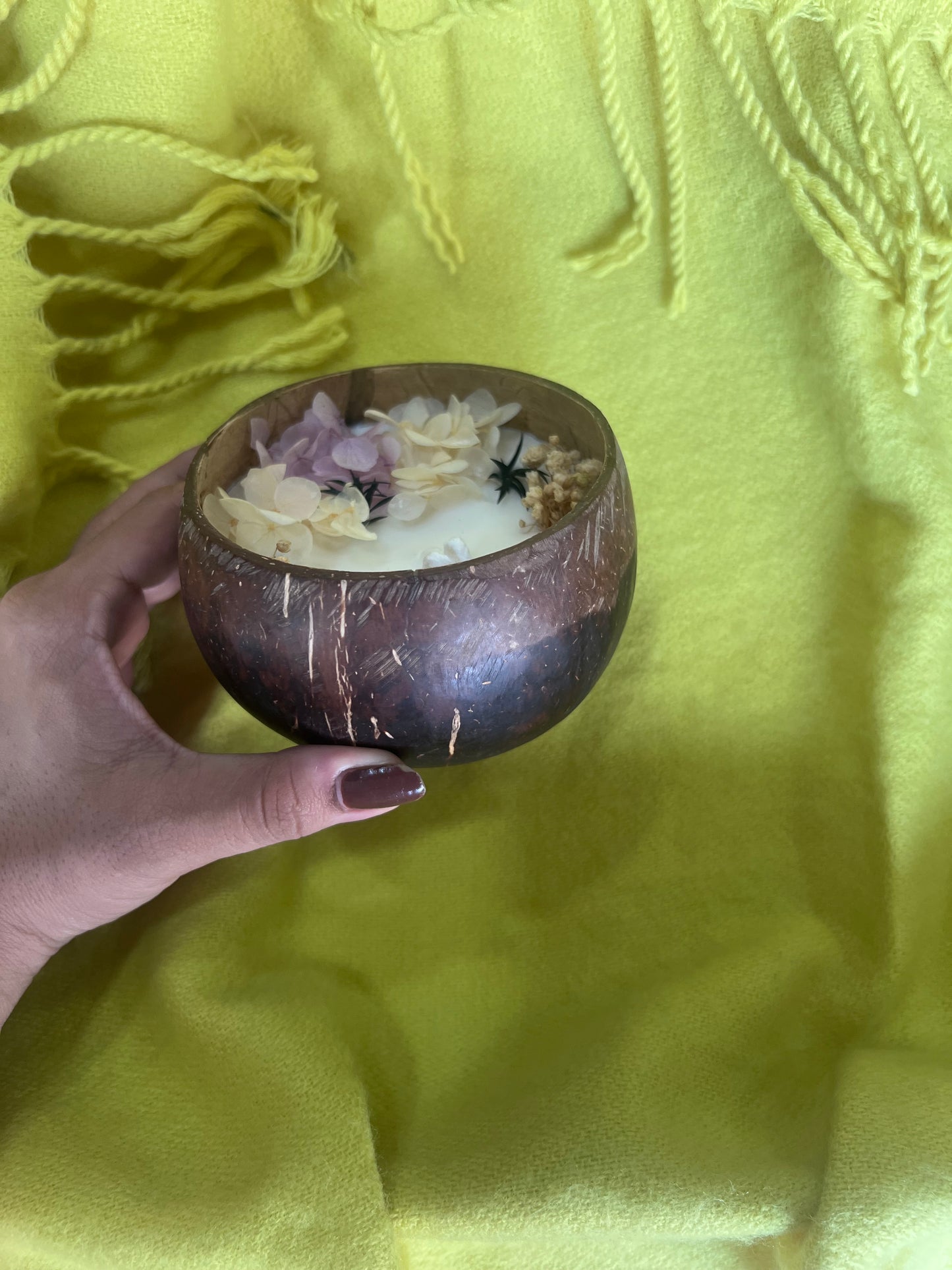 Wooden candle lavender notes