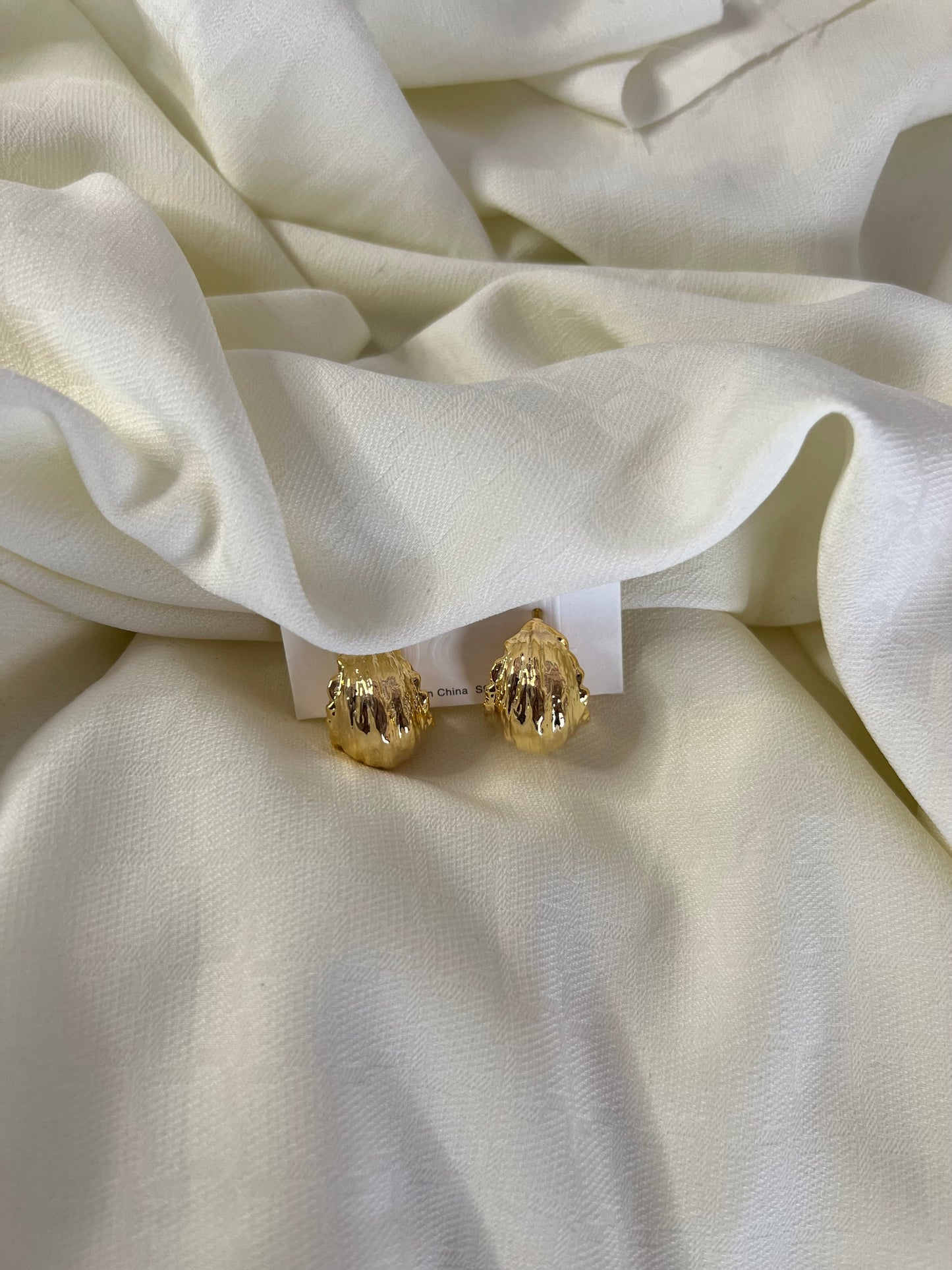 Beaten gold foil earrings