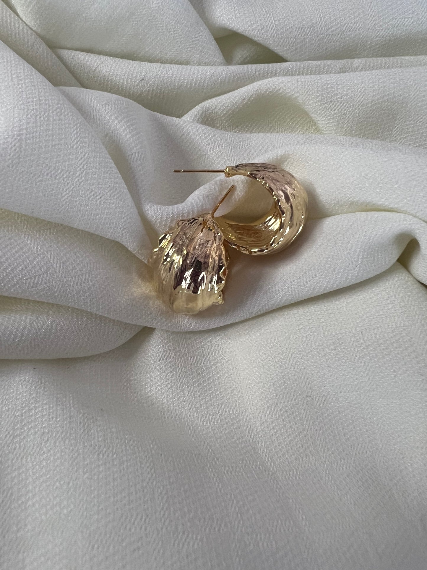 Beaten gold foil earrings