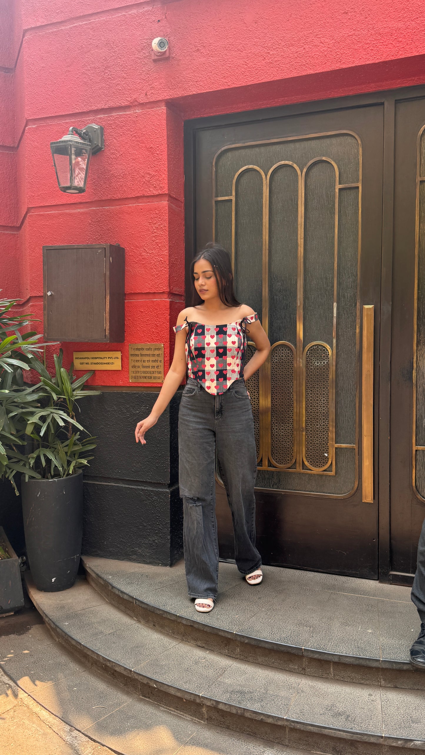 The sailor heart and checks corset
