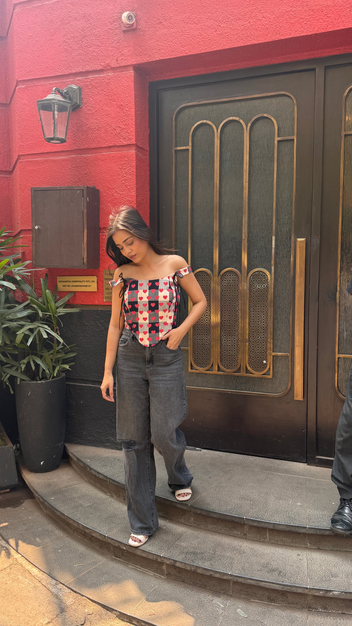 The sailor heart and checks corset