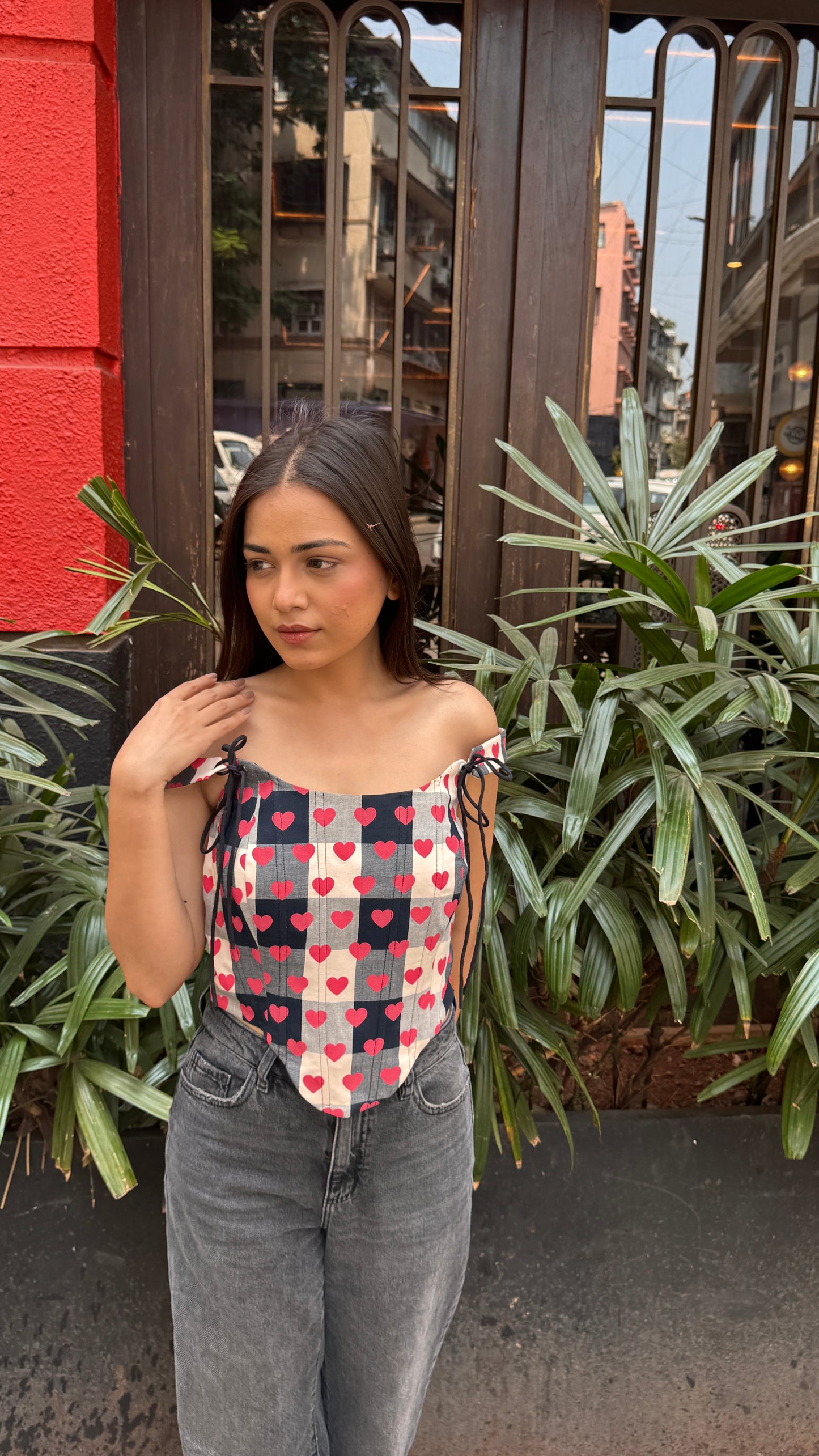 The sailor heart and checks corset