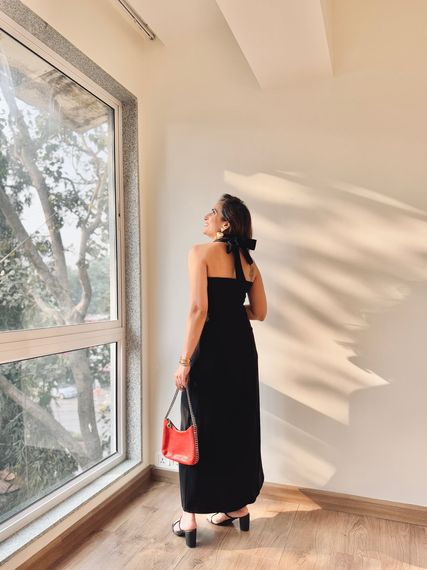 The laila black halter dress