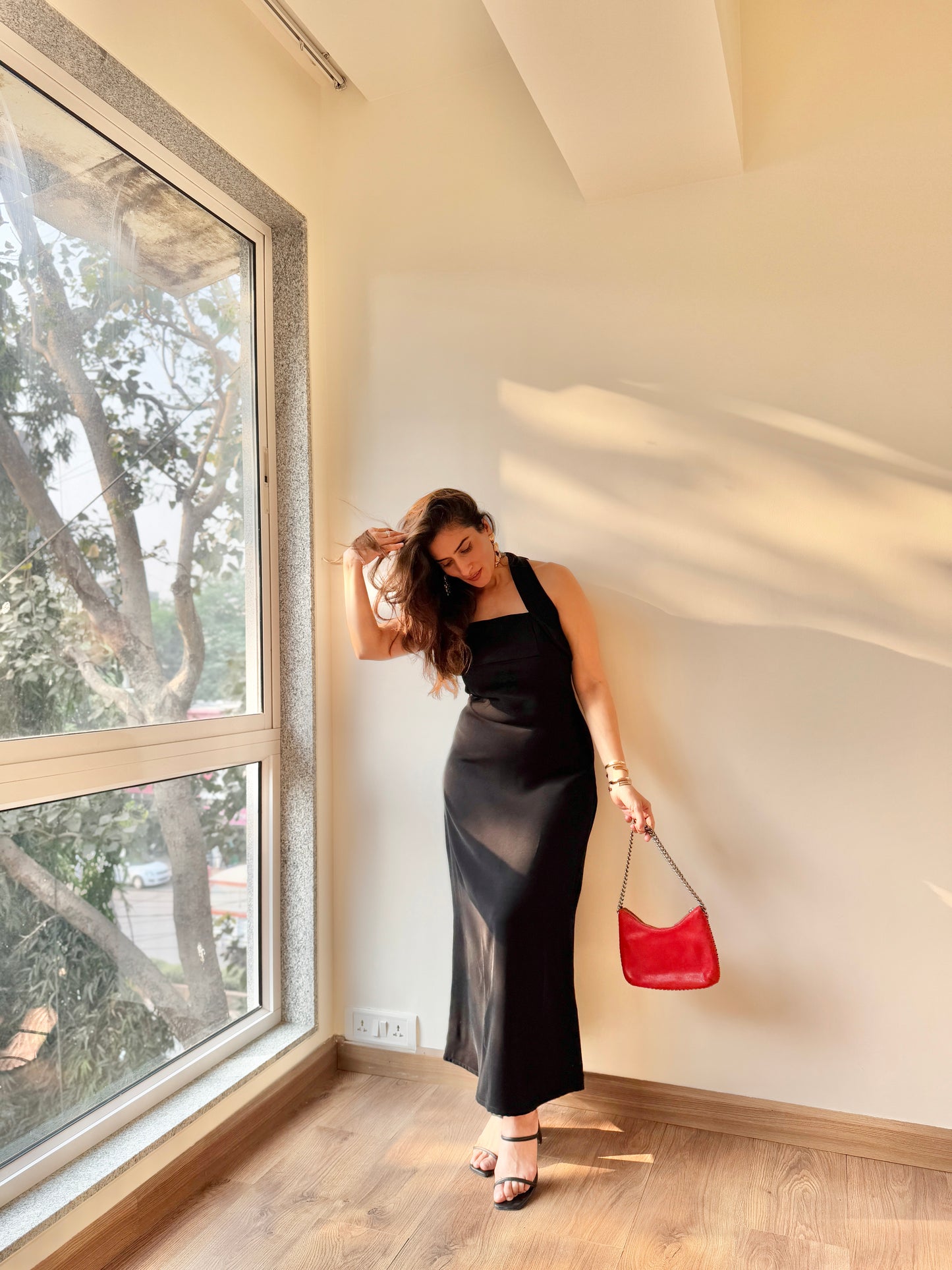 The laila black halter dress