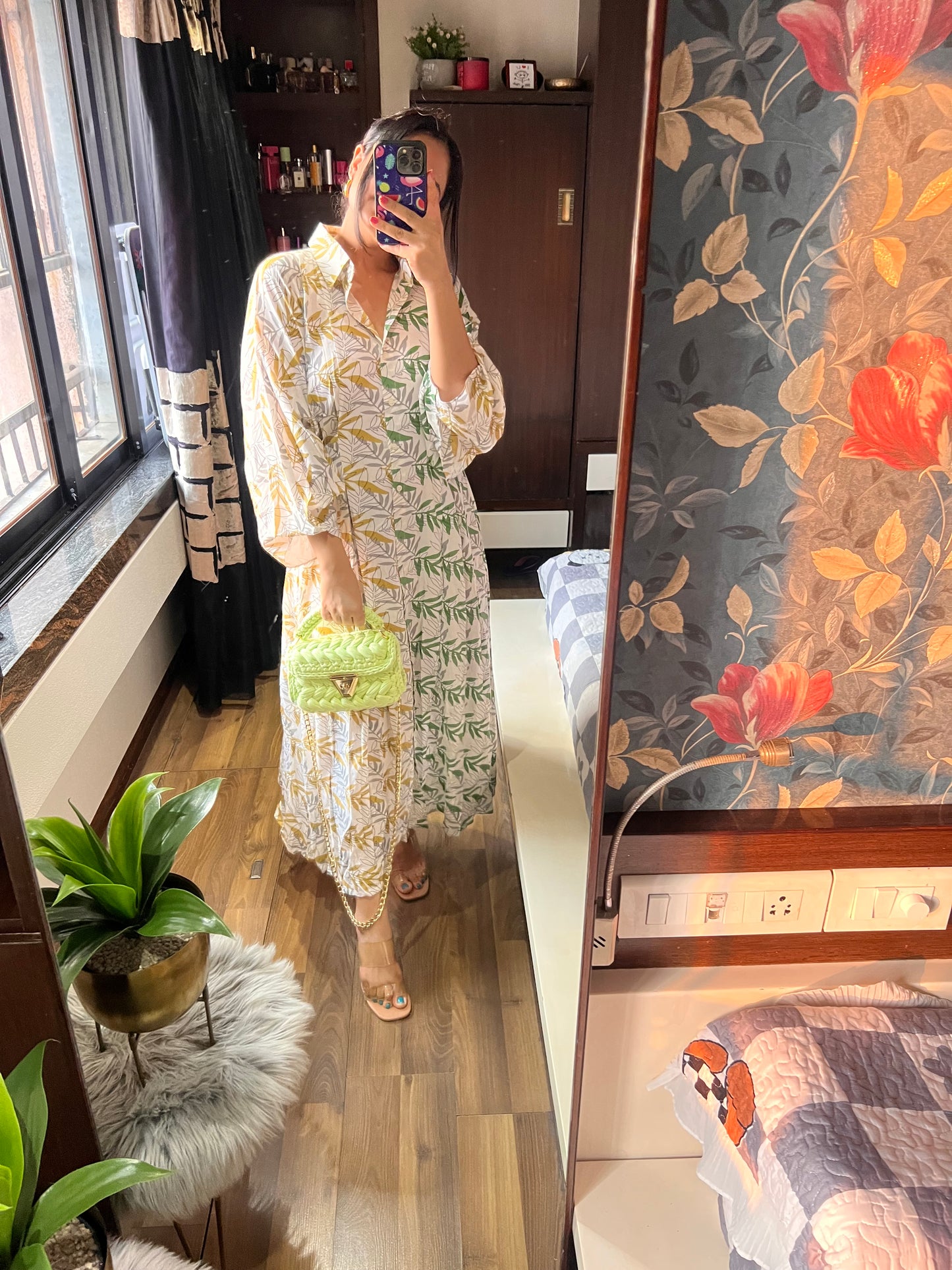 Leafy brunch dress