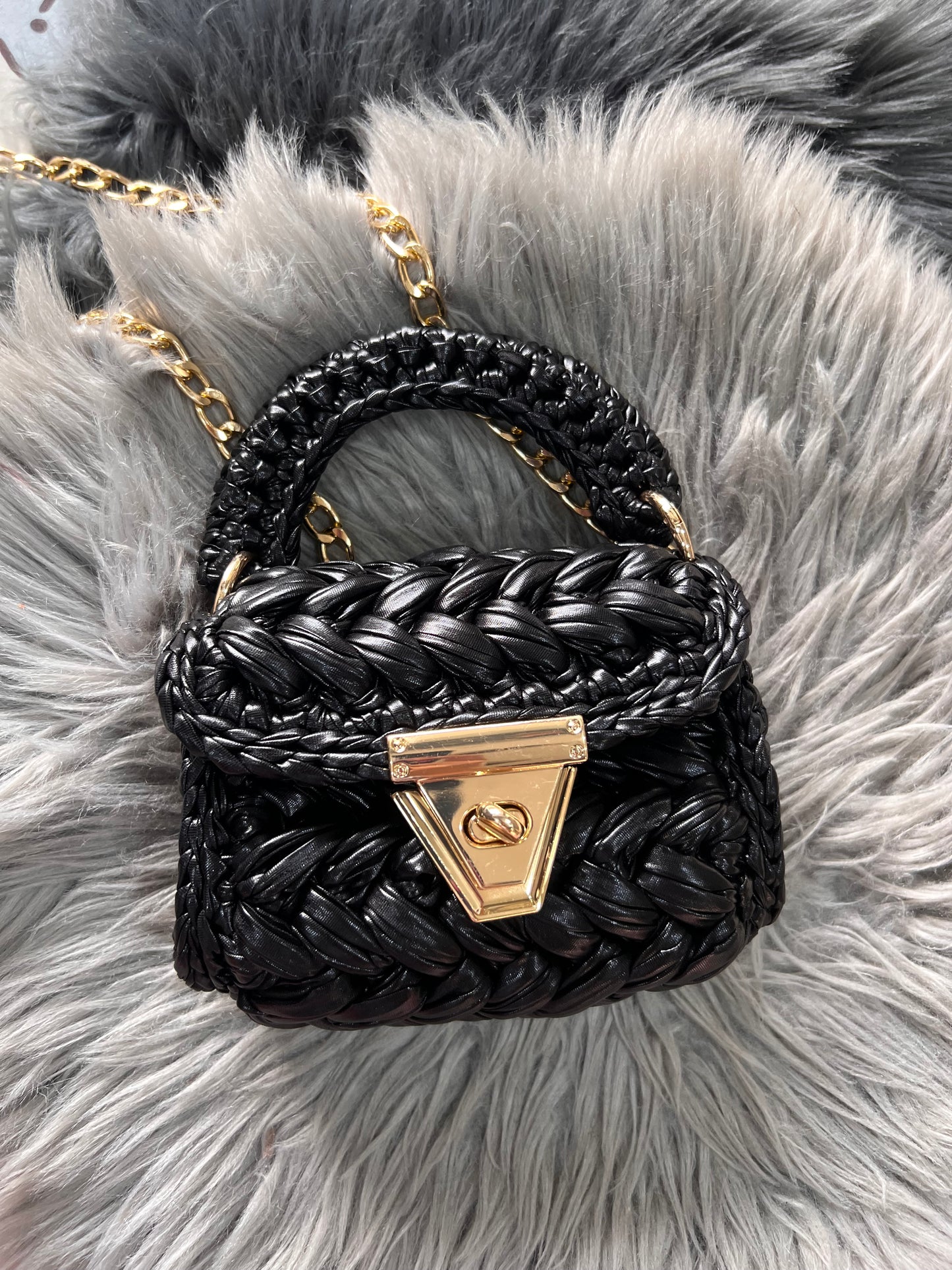 Black metallic bag