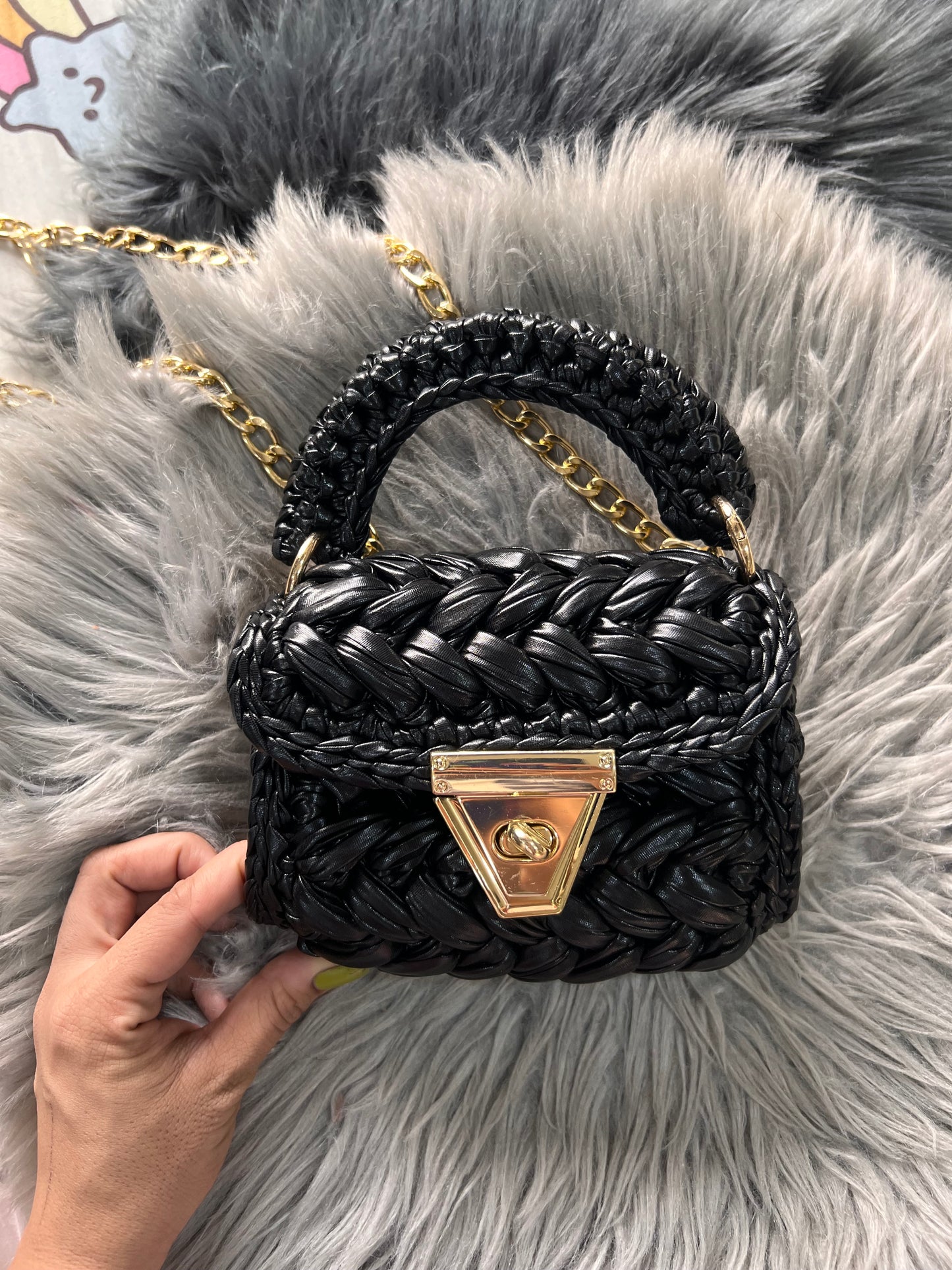 Black metallic bag
