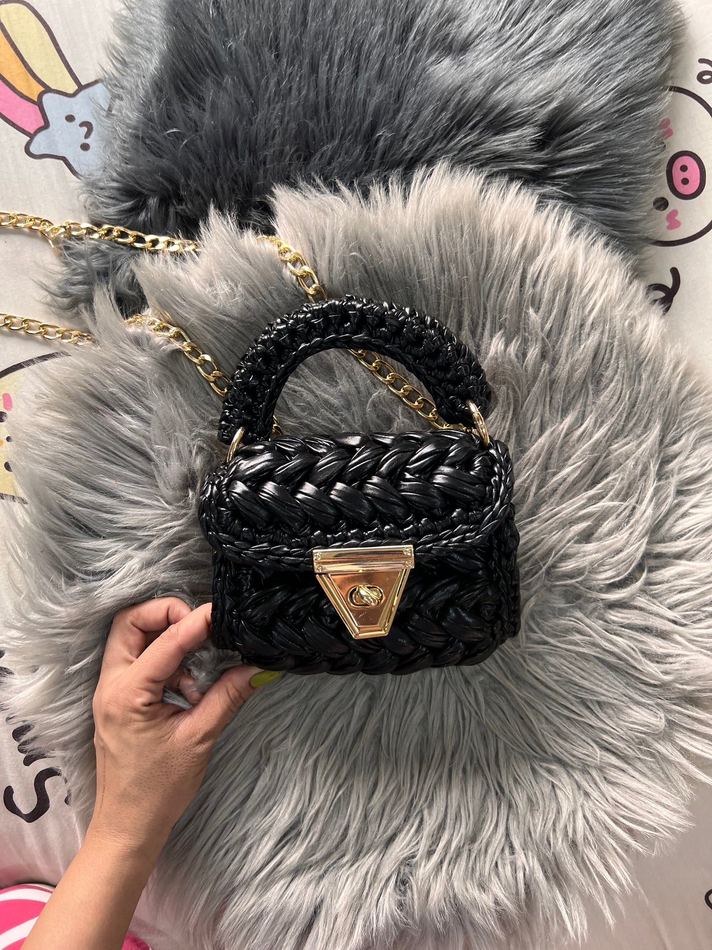Black metallic bag