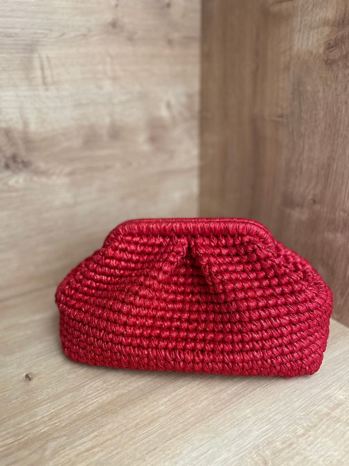 Bottega red mettalic bag