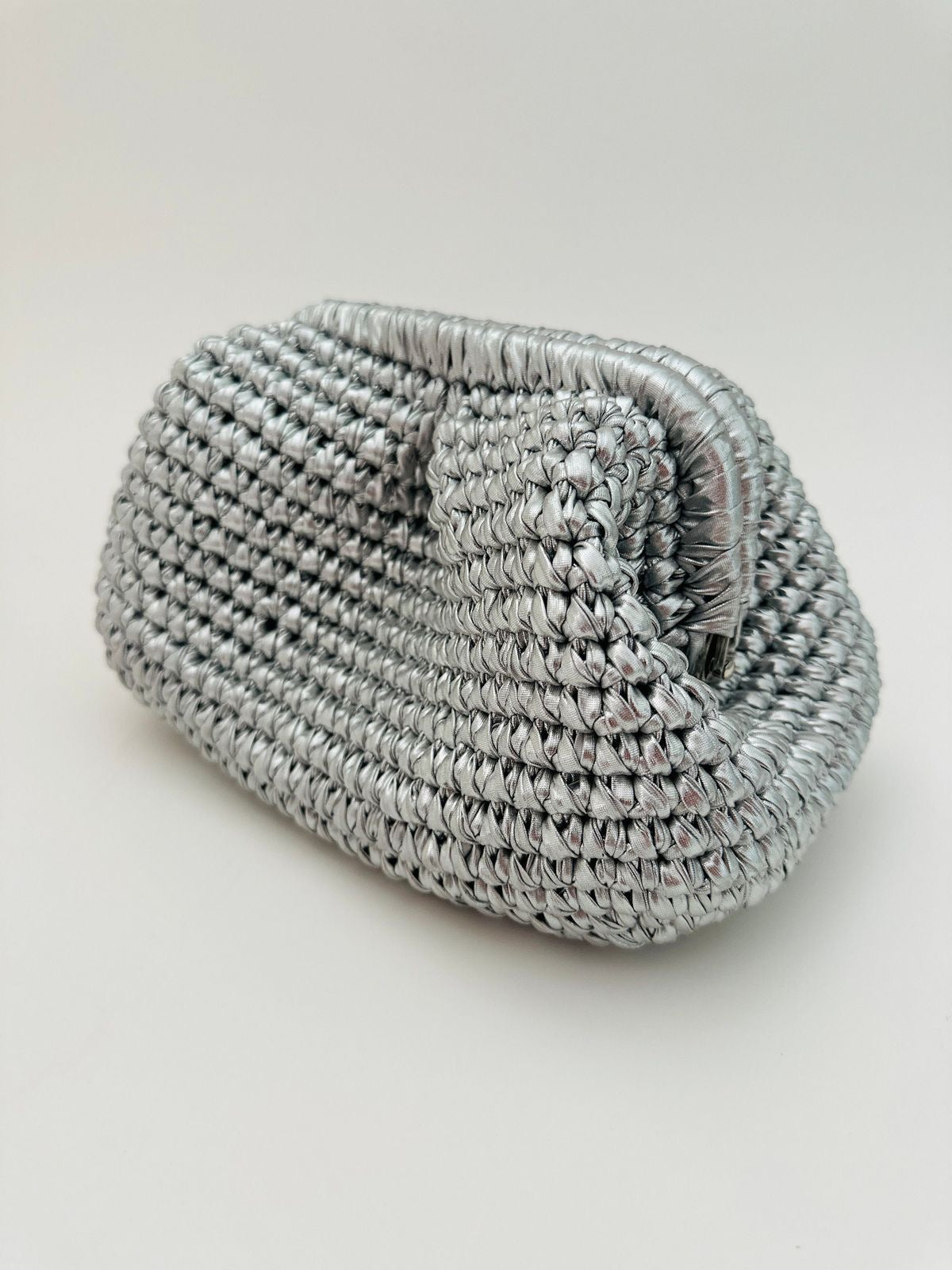 Silver lining bottega clutch