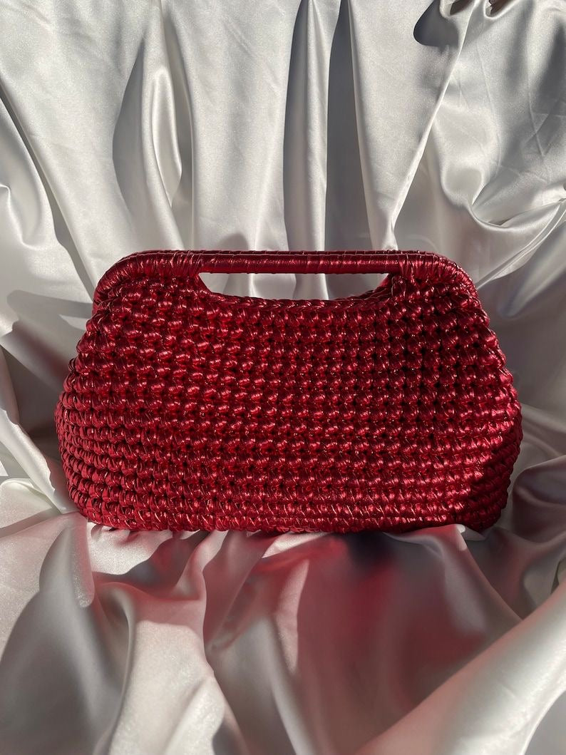 Bottega red mettalic bag