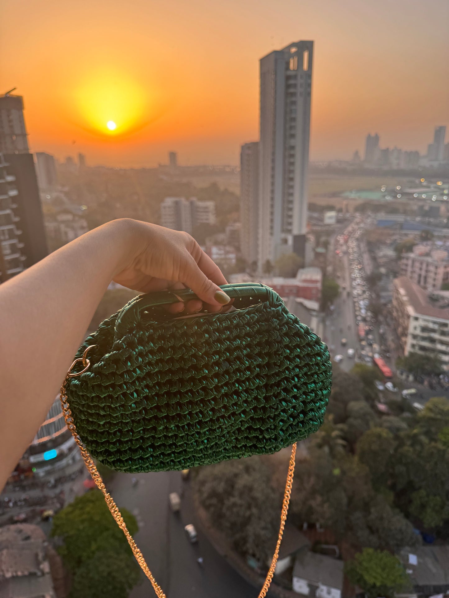 Summer time gladness bottega emerald green bag