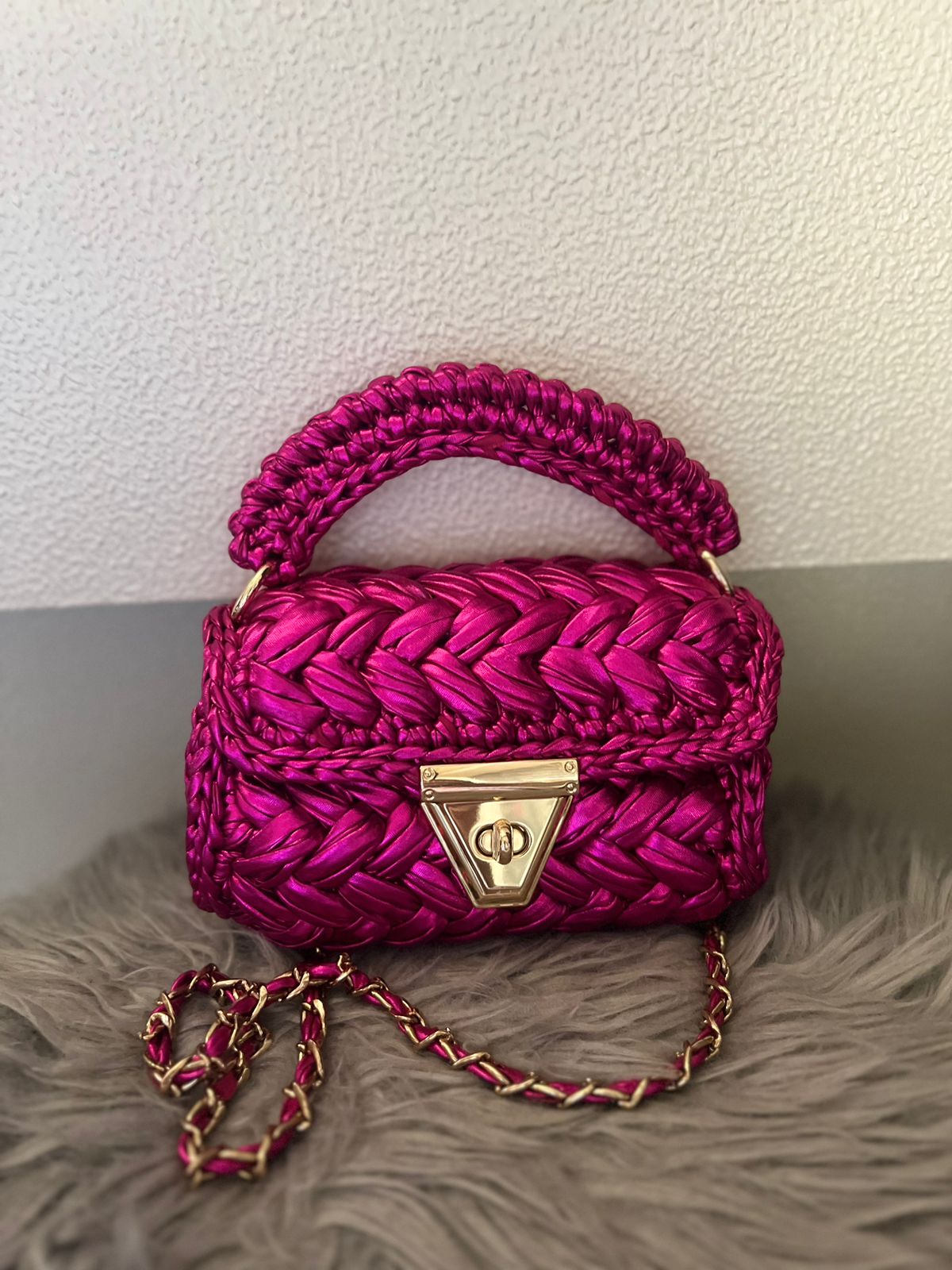 Magenta Metallic Bag