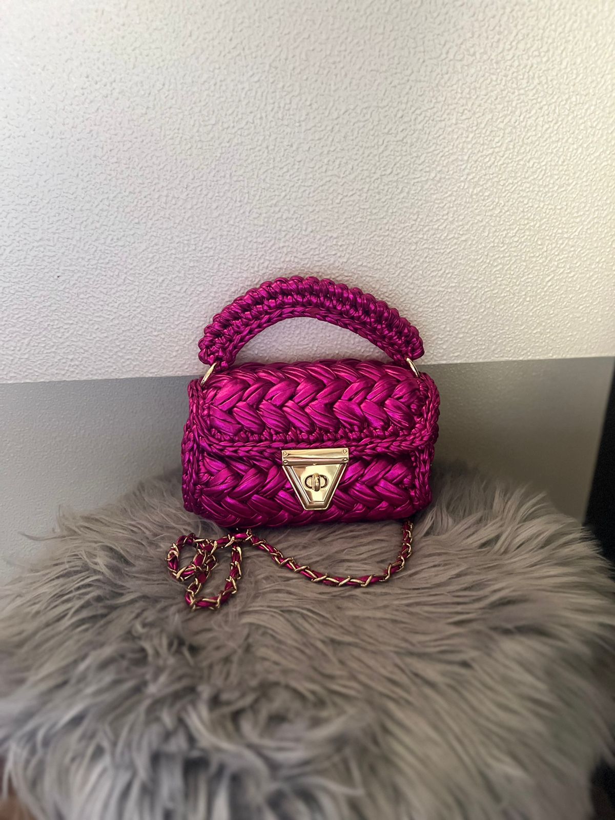 Magenta Metallic Bag