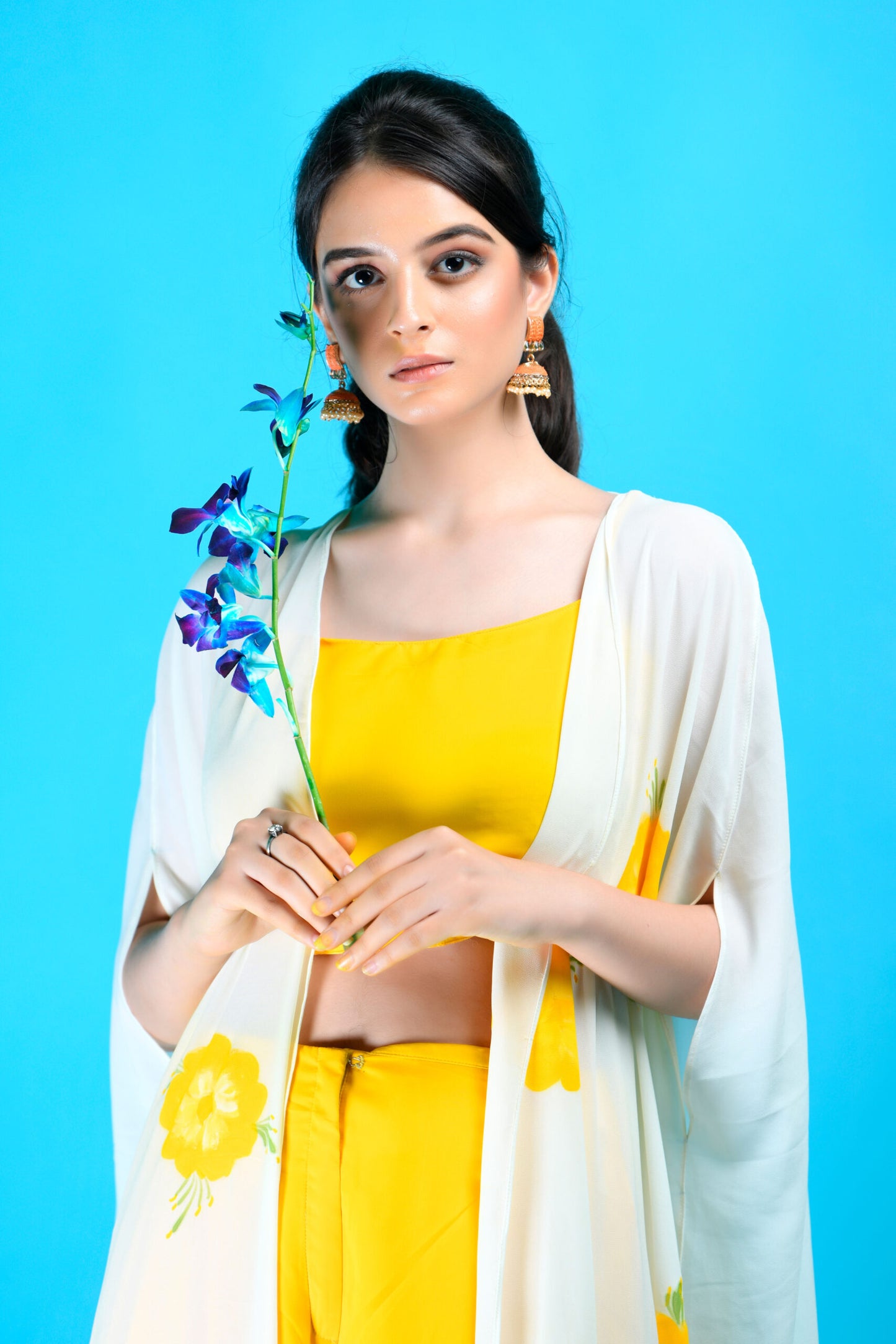 Yellow Co-ordinate set with cape