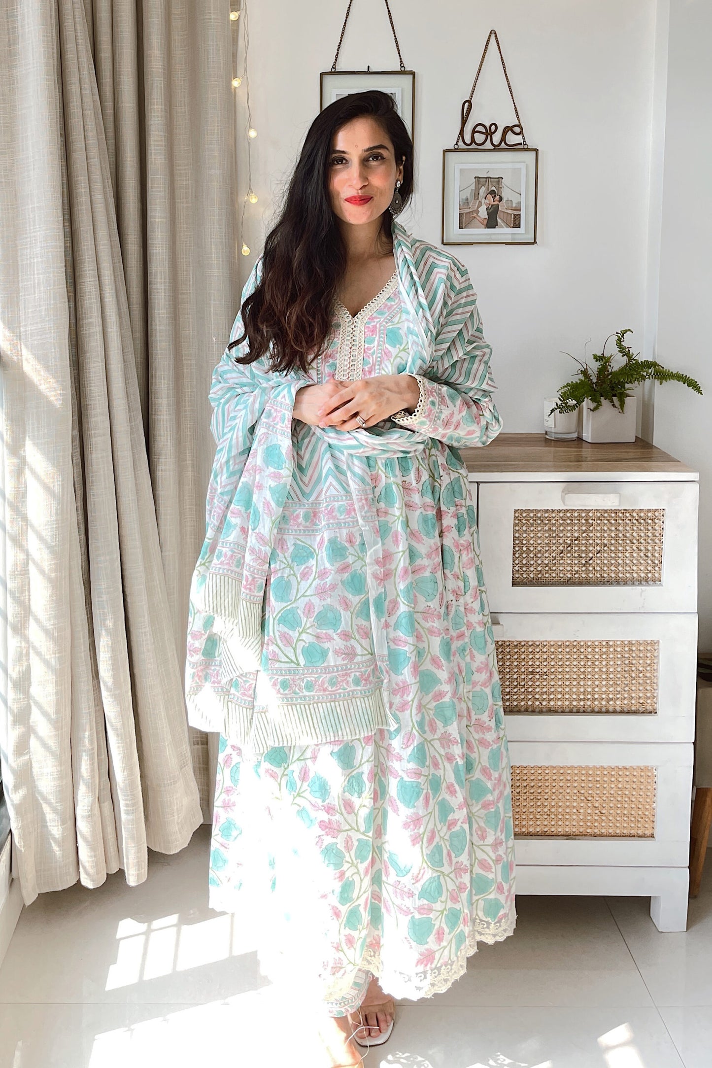 Pastel Blue Floral Set
