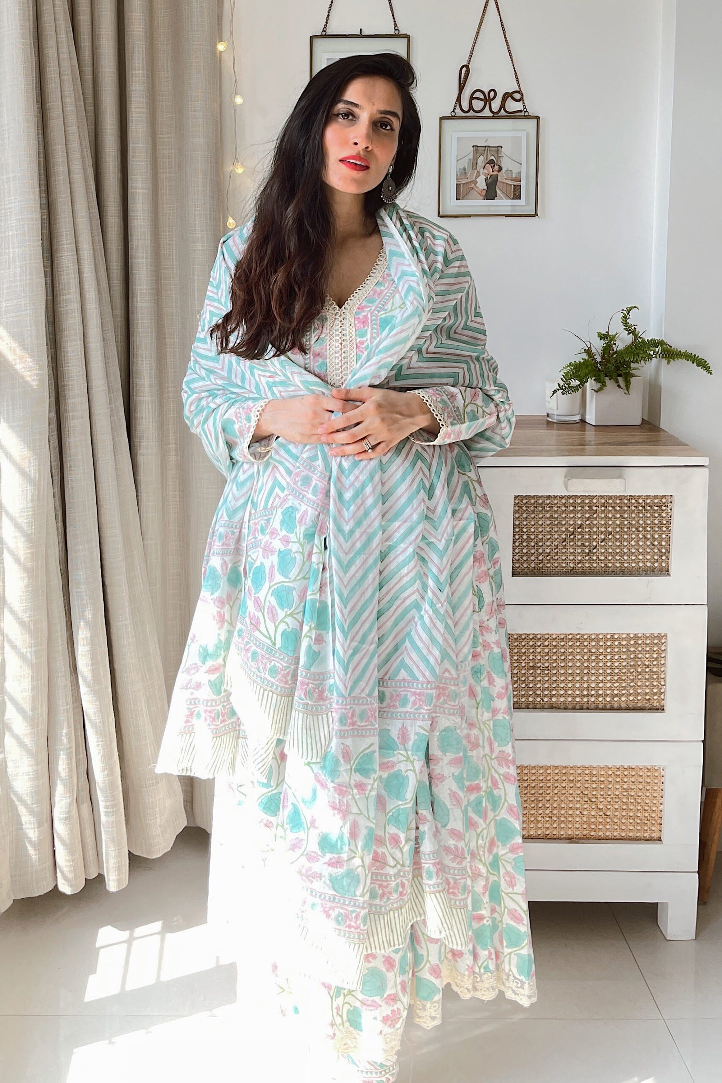 Pastel Blue Floral Set