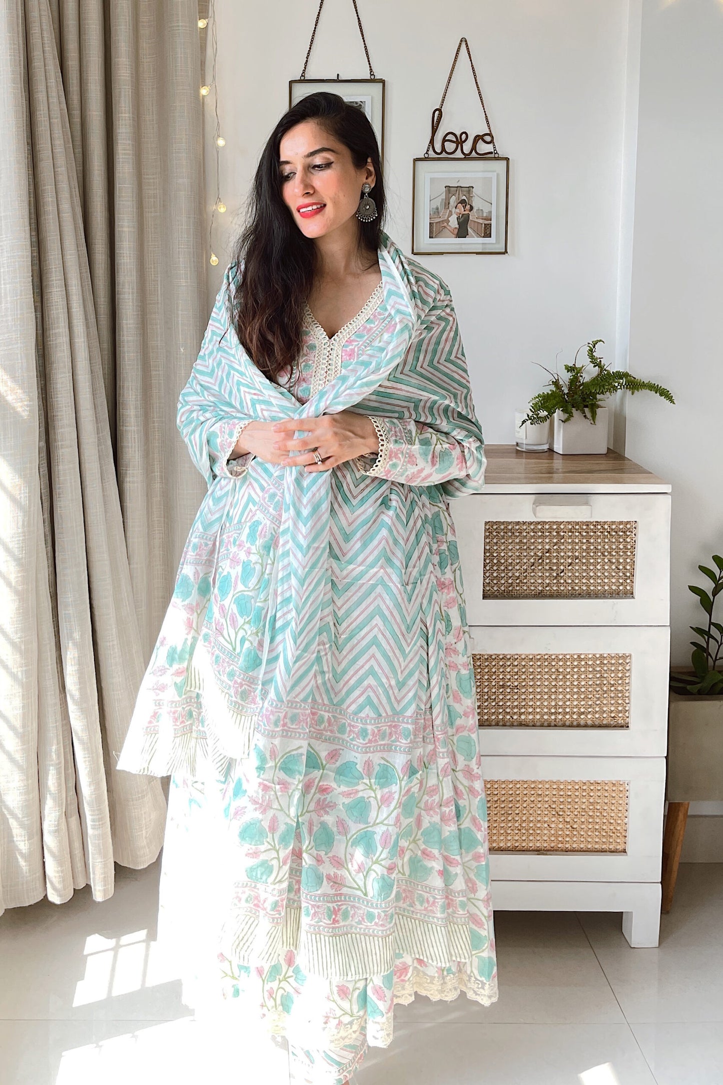 Pastel Blue Floral Set