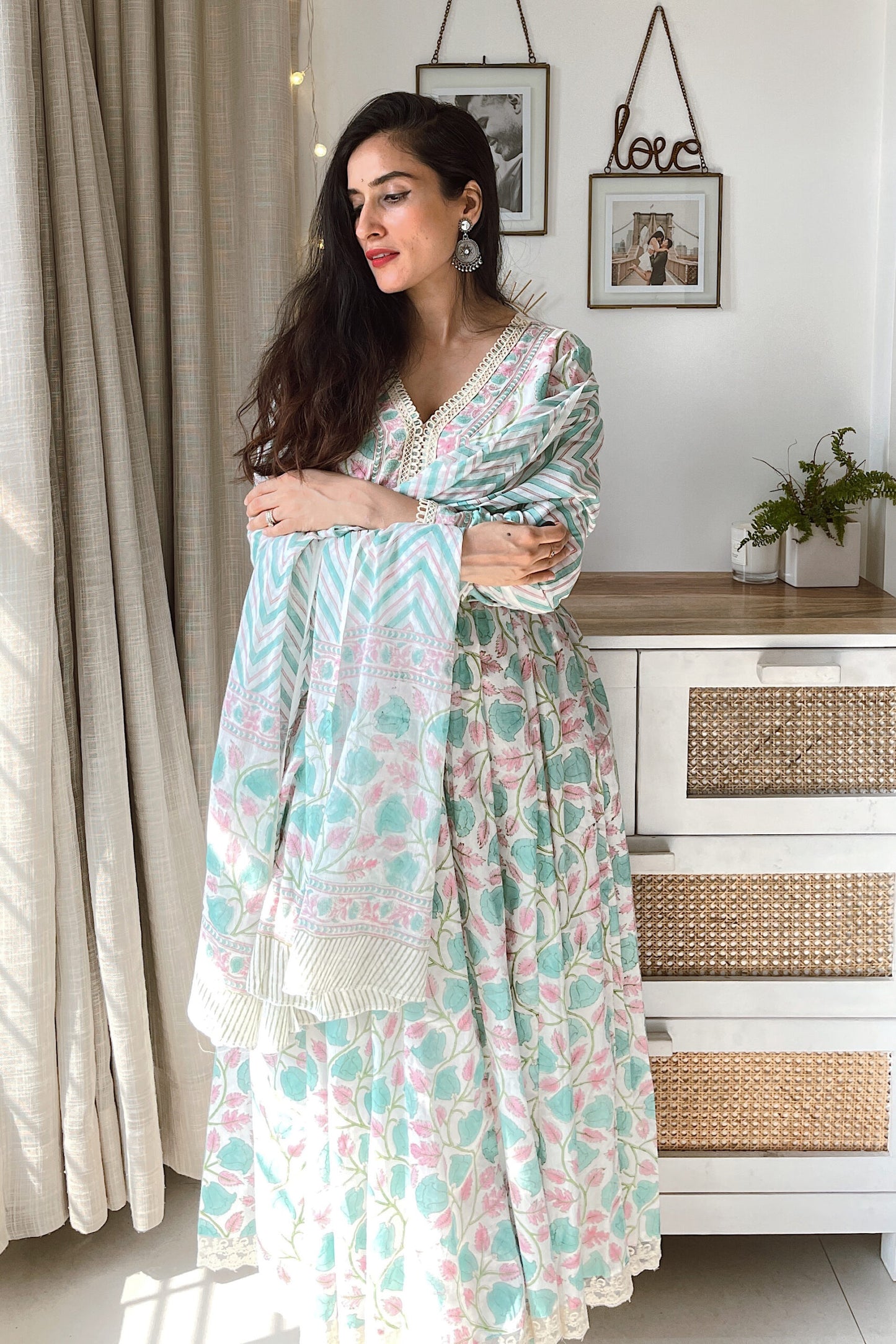 Pastel Blue Floral Set