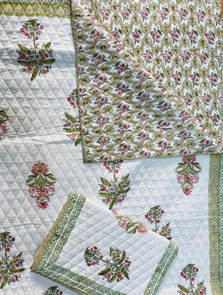 Sia Quilted Handblock Bedcover