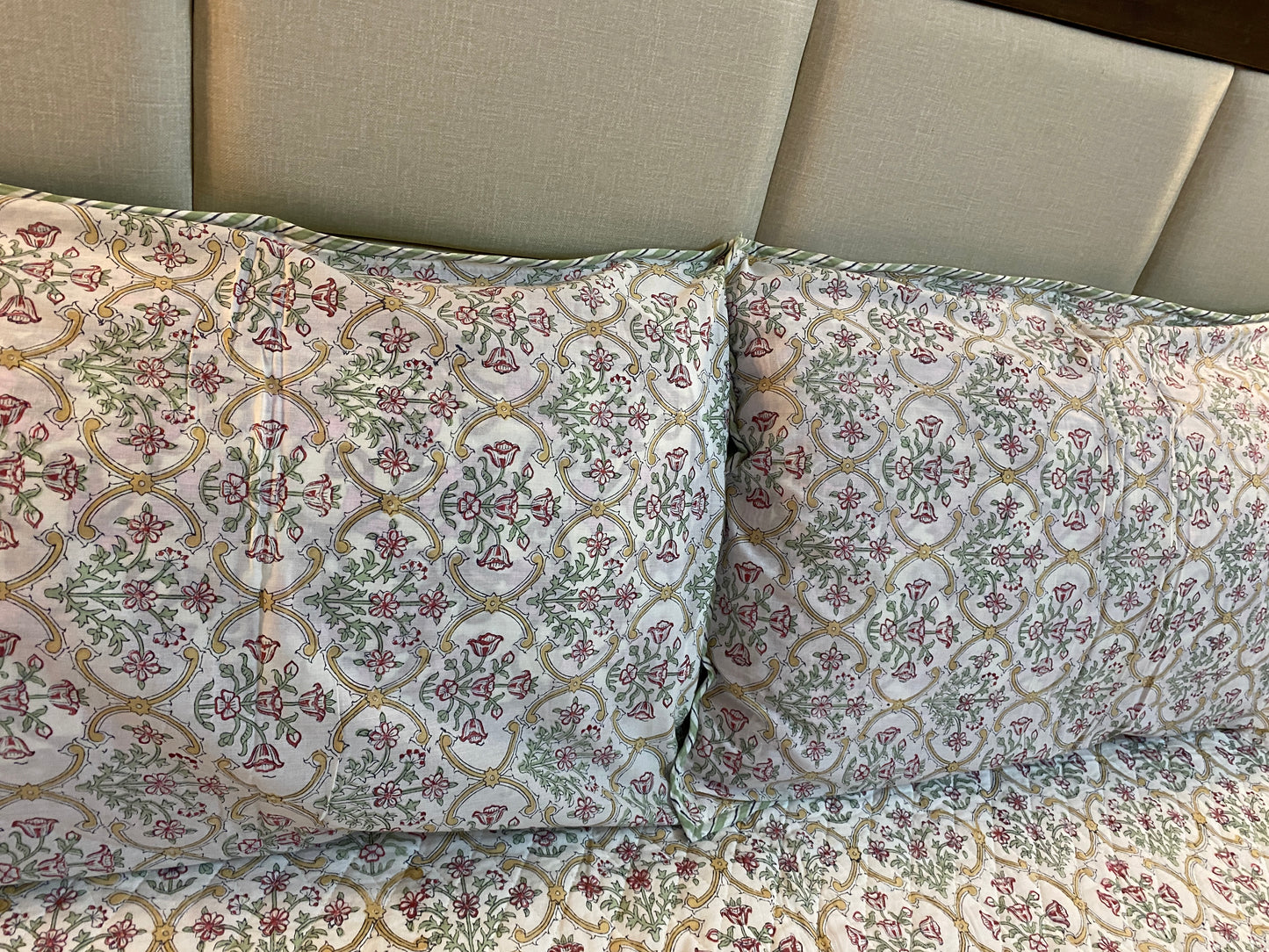 Kasturi Jaal Quilted Blockprint Bedcover
