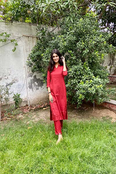 Rose Red kurta set