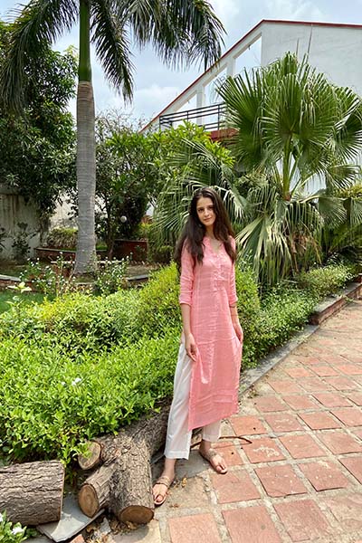 Pink Casual Kurta