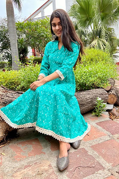 Sea Green Kalidaar Kurta Set
