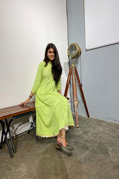 Green Kurta with Gota