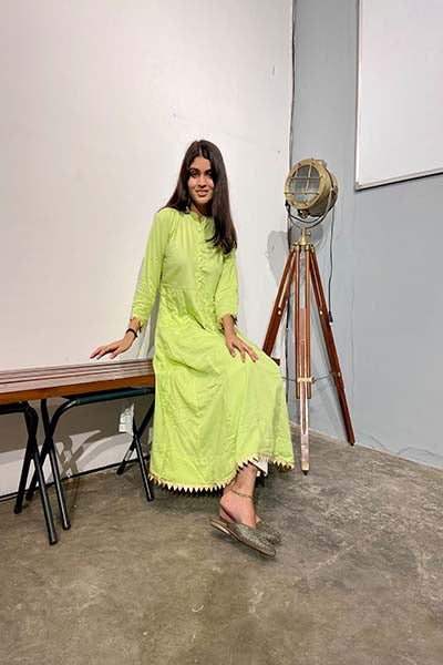 Green Kurta with Gota
