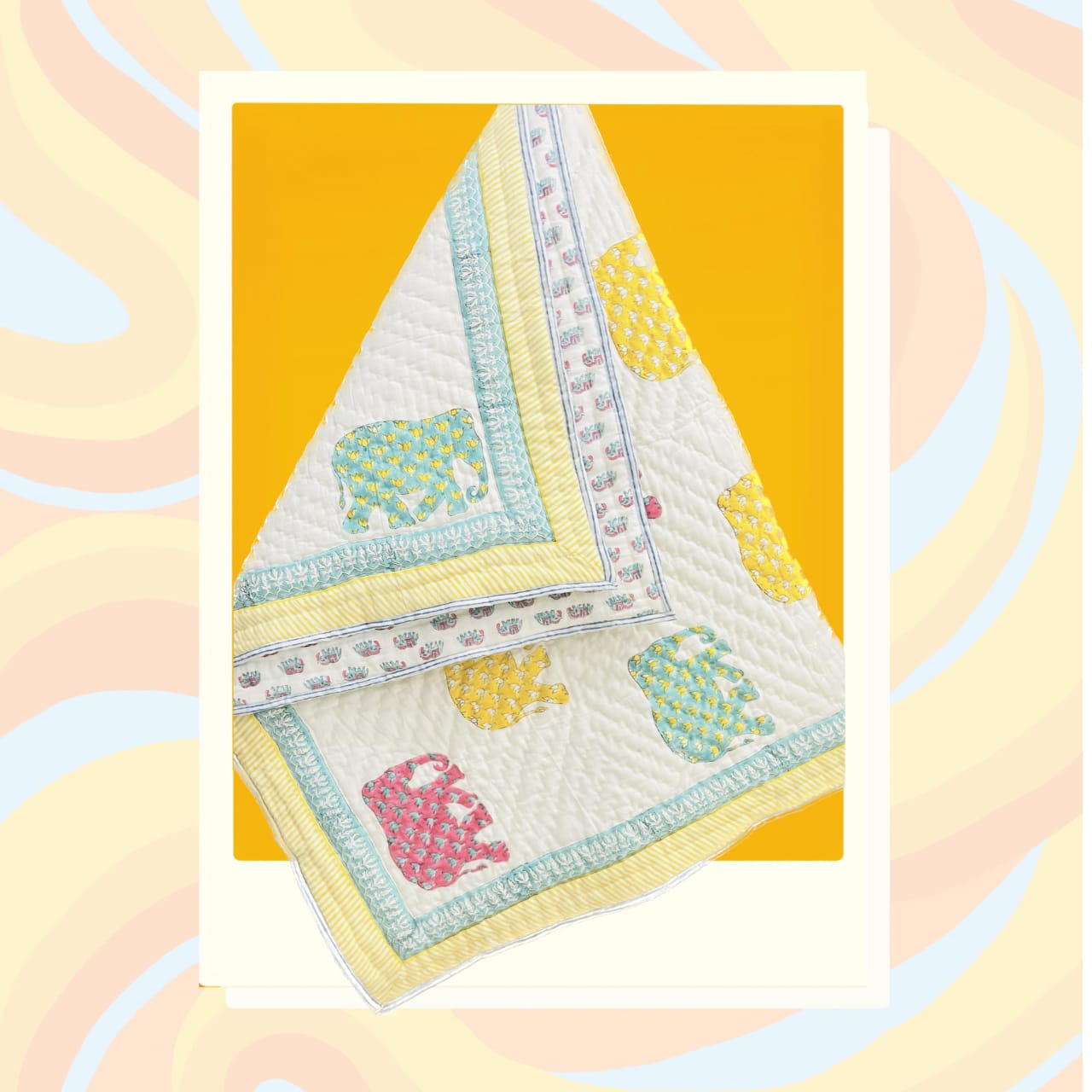 Heath mere Saathi Handblock reversible Baby Quilts