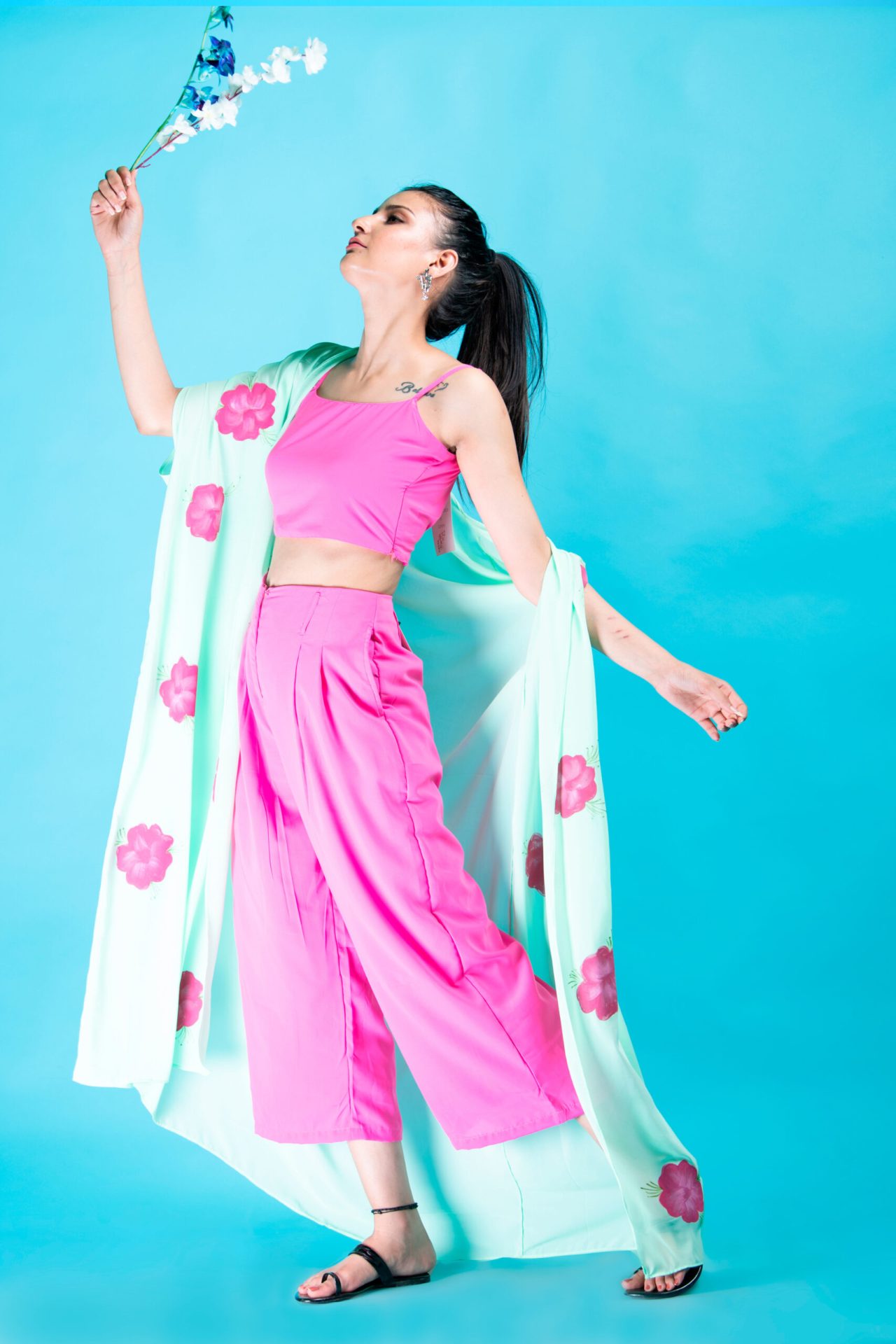 Pink Co-ordinate set with cape