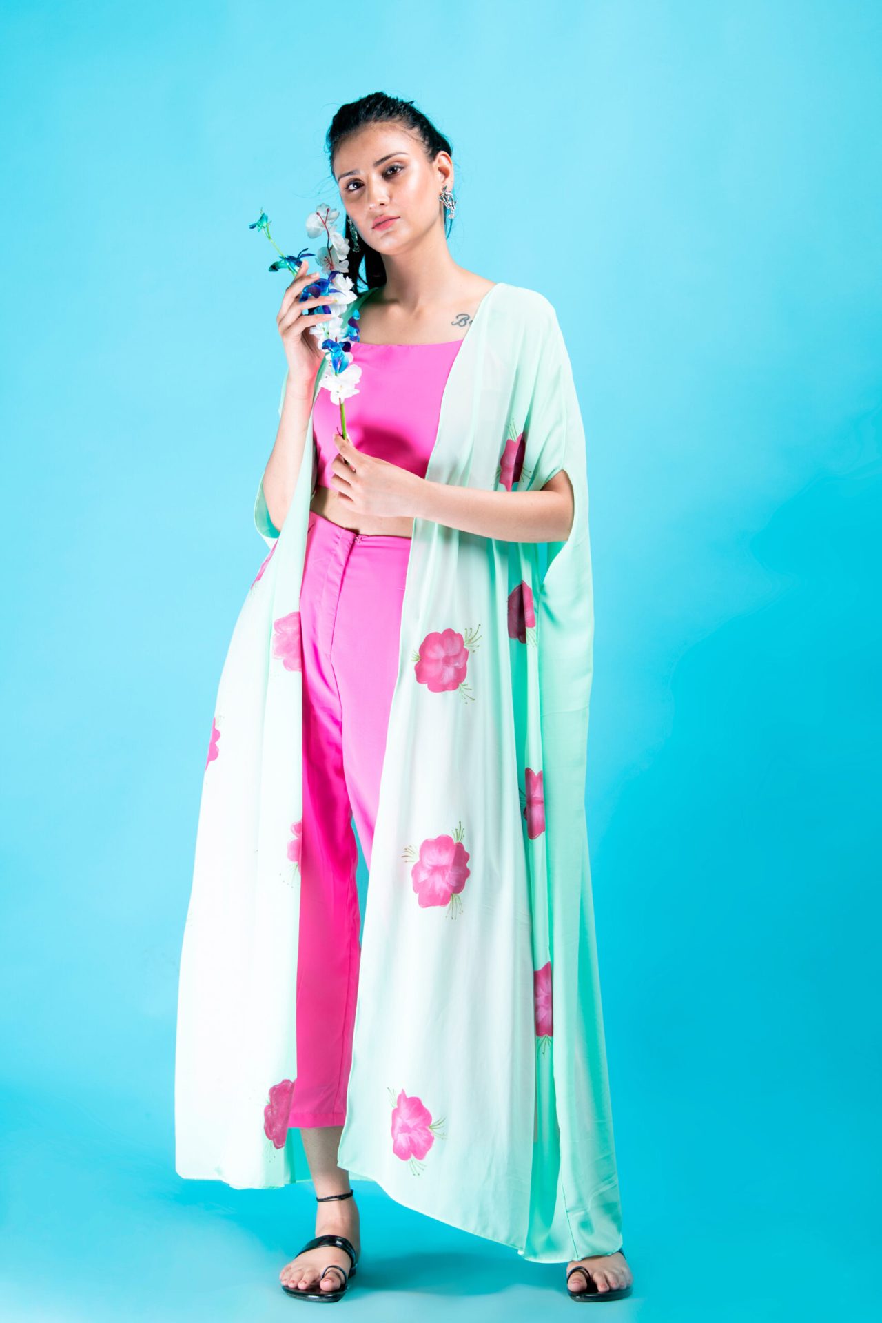 Pink Co-ordinate set with cape