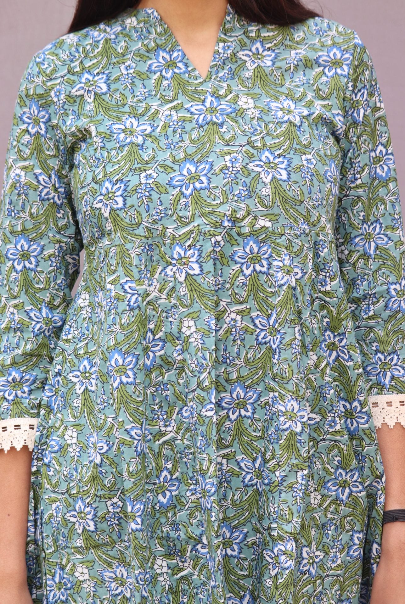 Green Jaal Printed Kurta Set