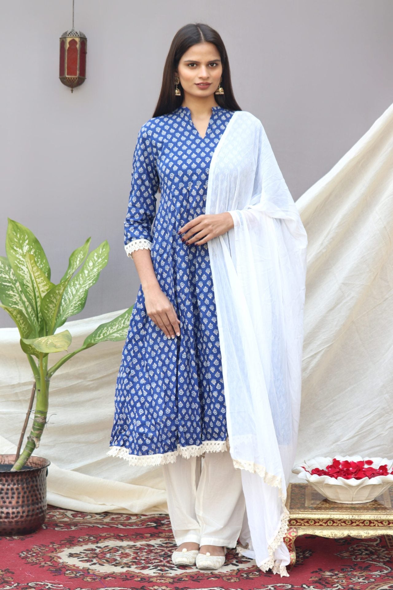 Blue Anarkali Set